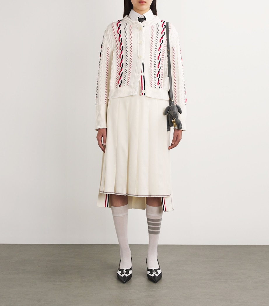 Leather Wingtip Pumps 55 BLK/WHT Image 6