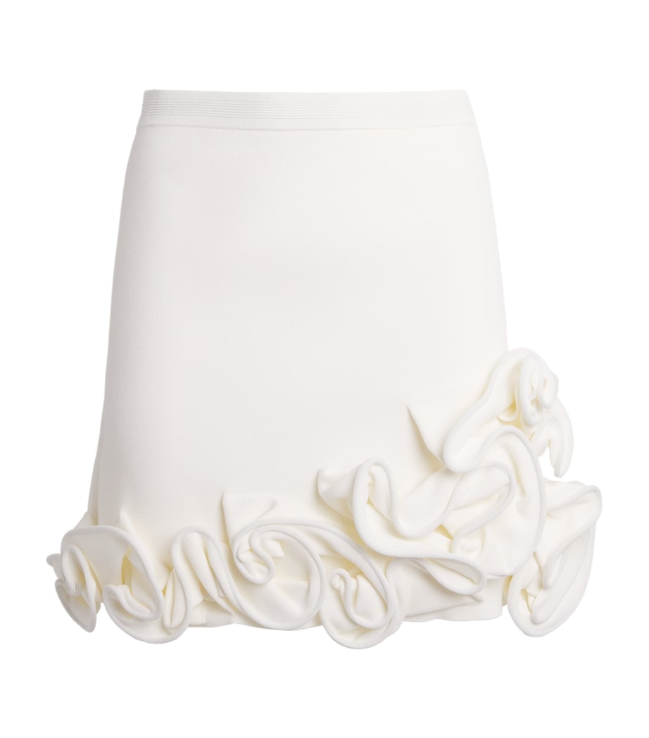 Sandro Paris Womens Knitted Floral Mini Skirt White Image 1