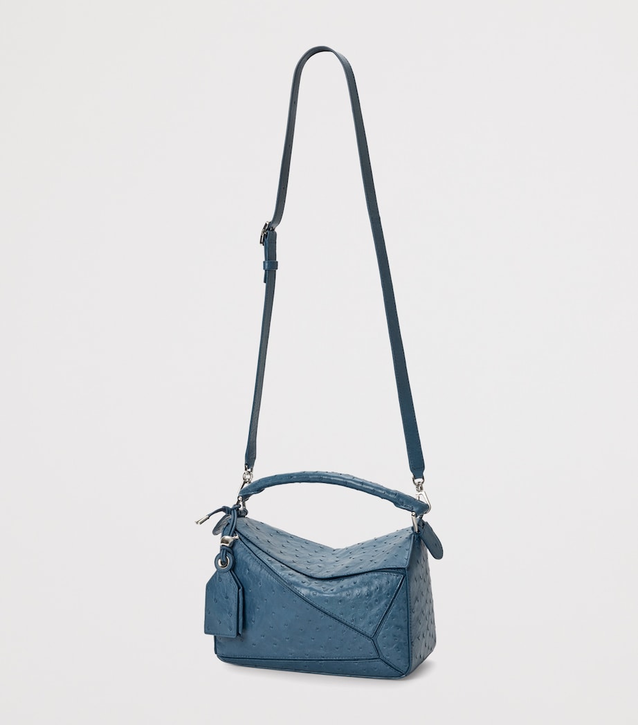 Small Leather Puzzle Top-Handle Bag DENIM Image 10