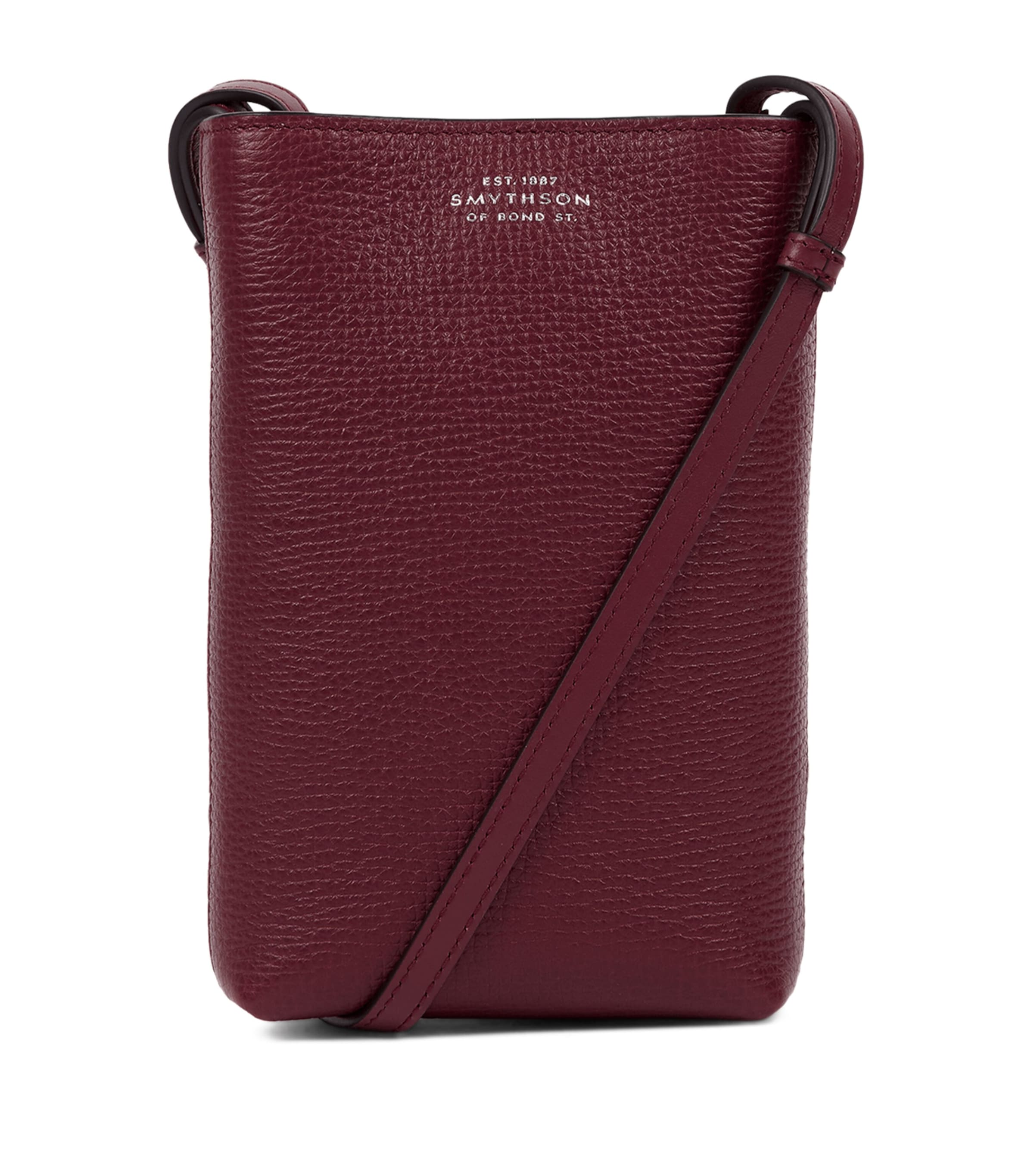 Smythson Leather Day Pouch In Purple