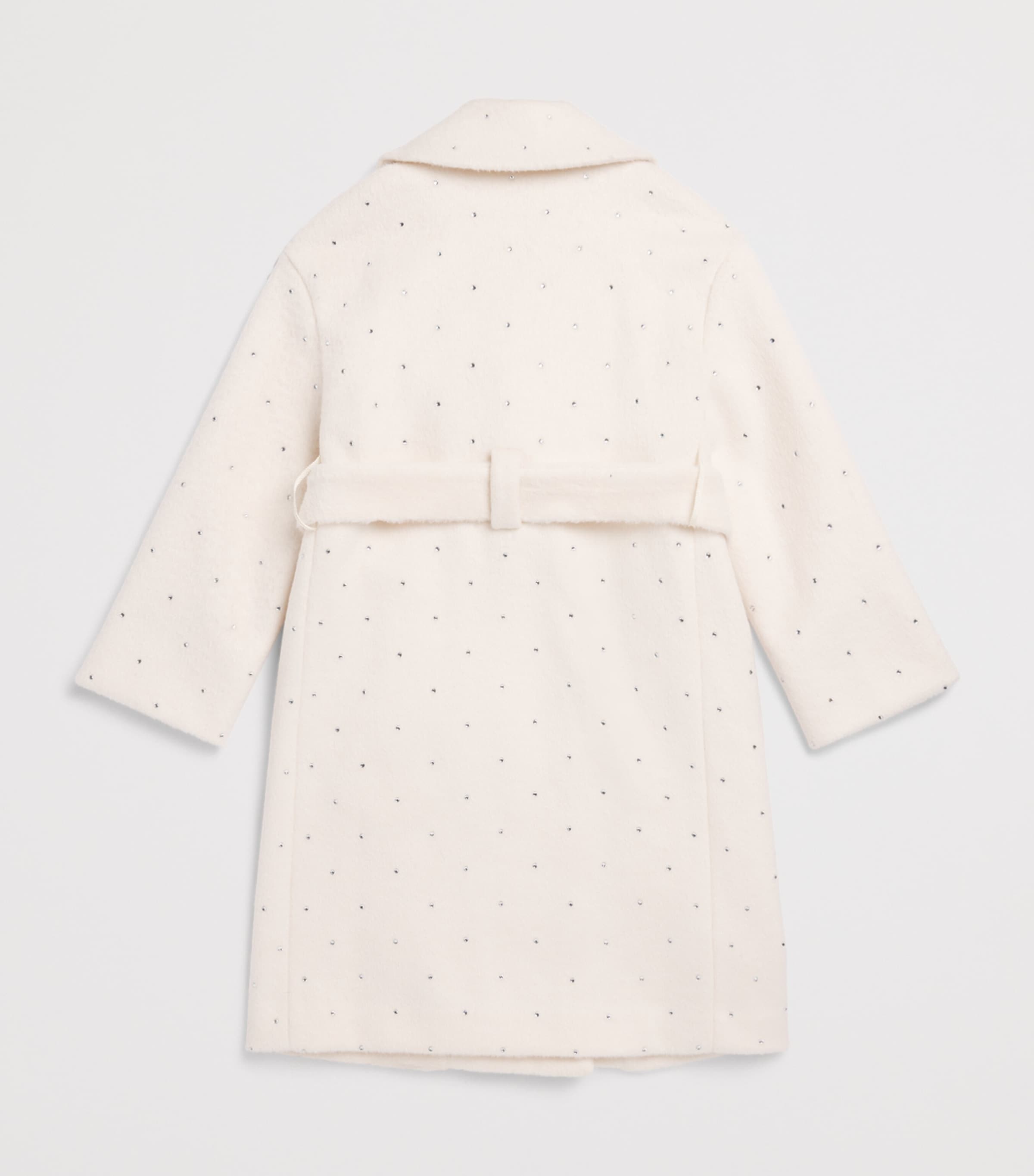 Monnalisa Rhinestone-Embellished Belted Coat (2-12 Years) Panna Image 2