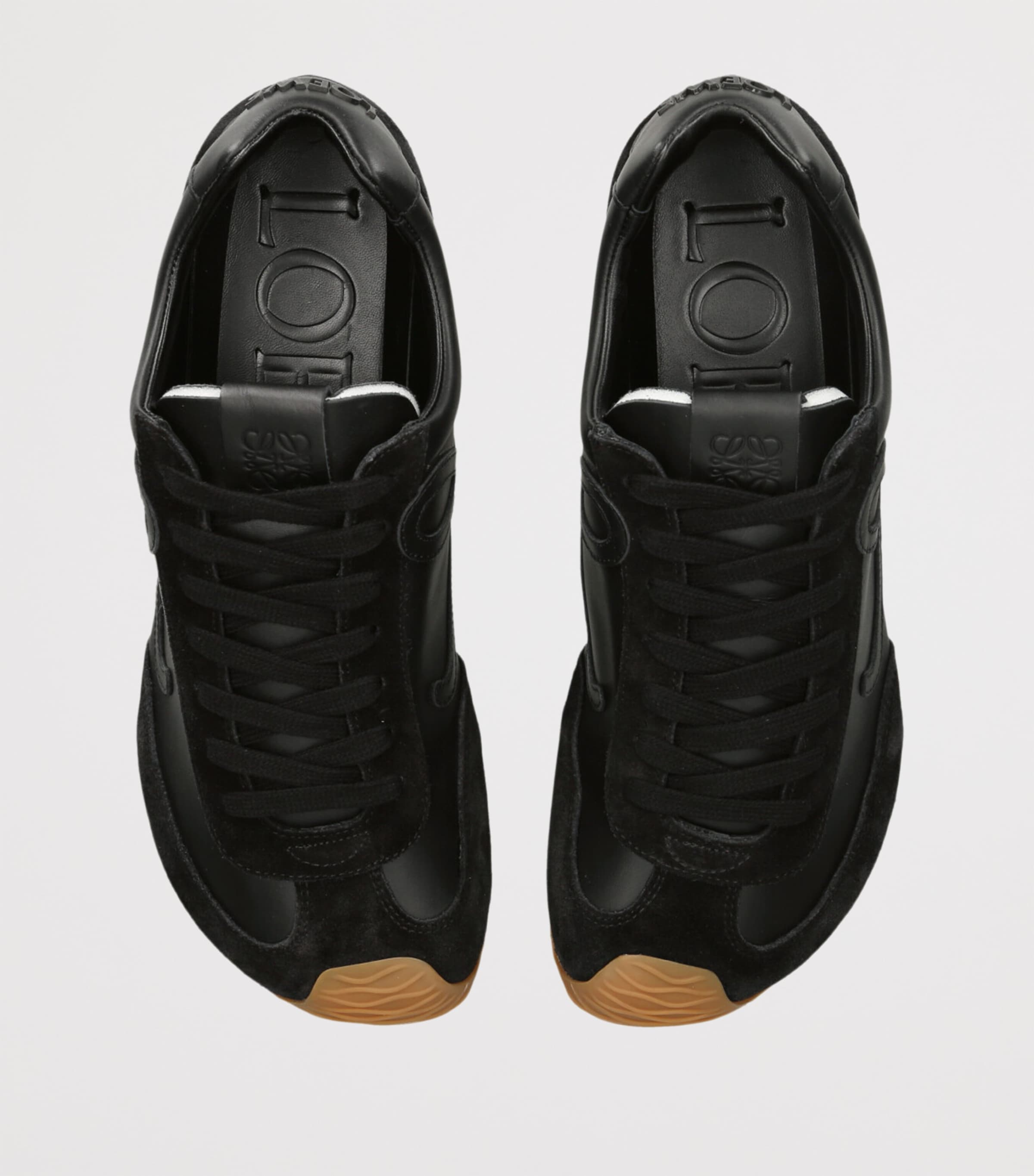 Leather-Suede Ballet Runner 2.0 Sneakers BLACK Image 4