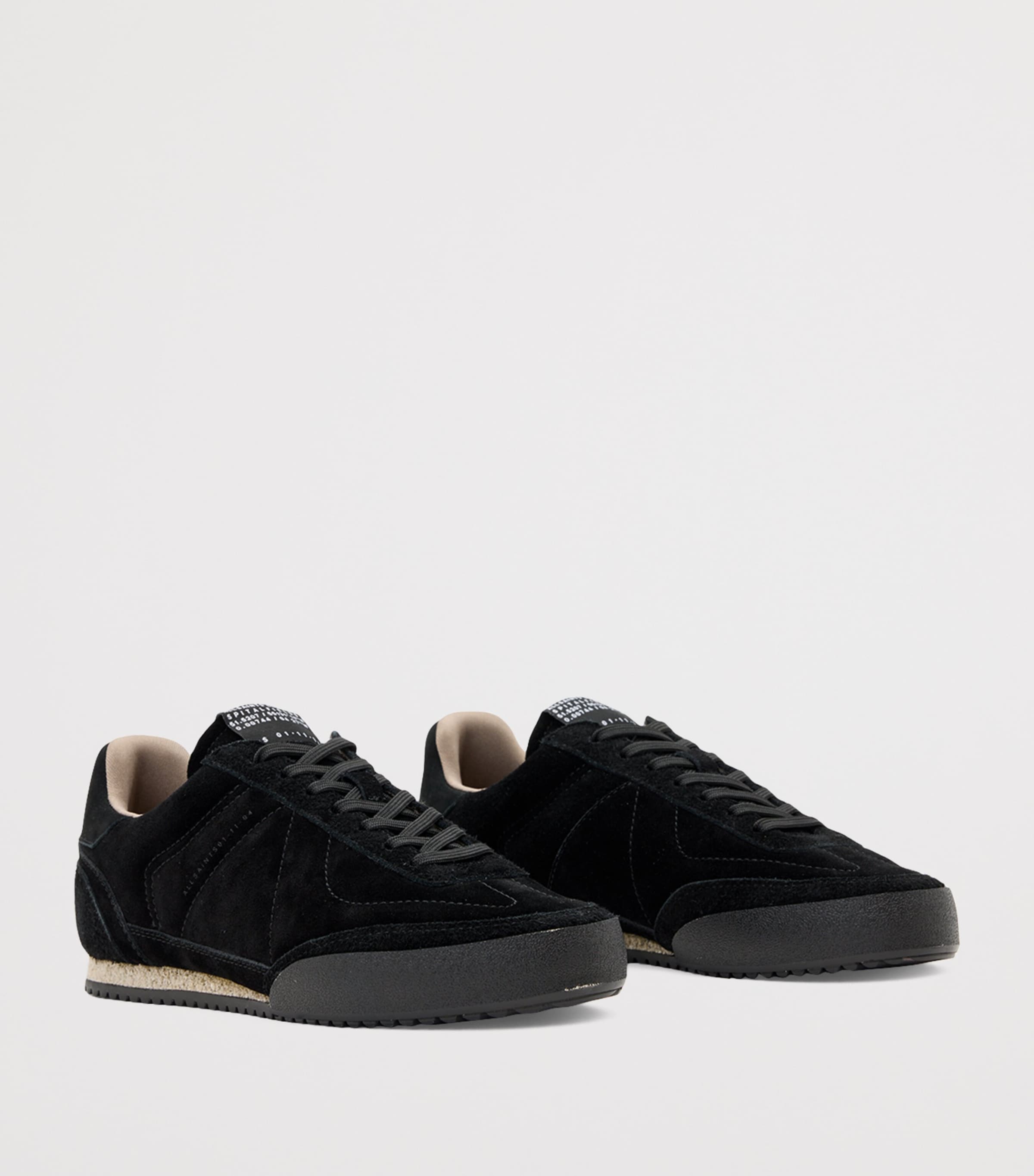 Leather and Suede Harri Low-Top Sneakers BLACK Image 2