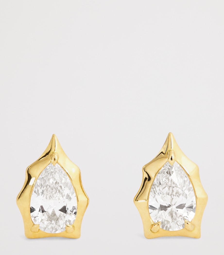 Jade Trau Yellow Gold and Diamond Envoy Stud Earrings Yellow Gold Image 3