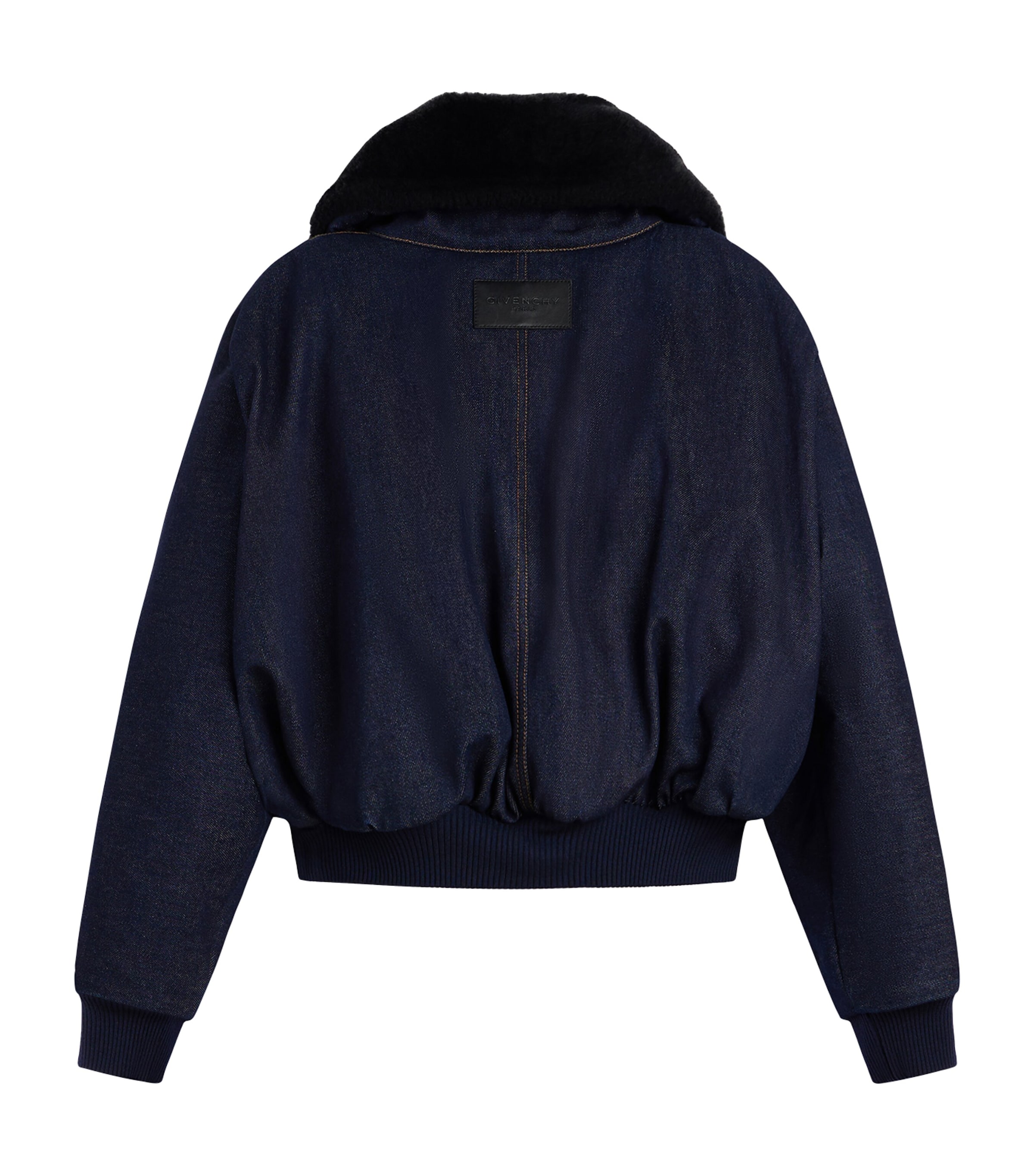 Givenchy Womens Shearling-Collar Denim Blouson Jacket Image 7