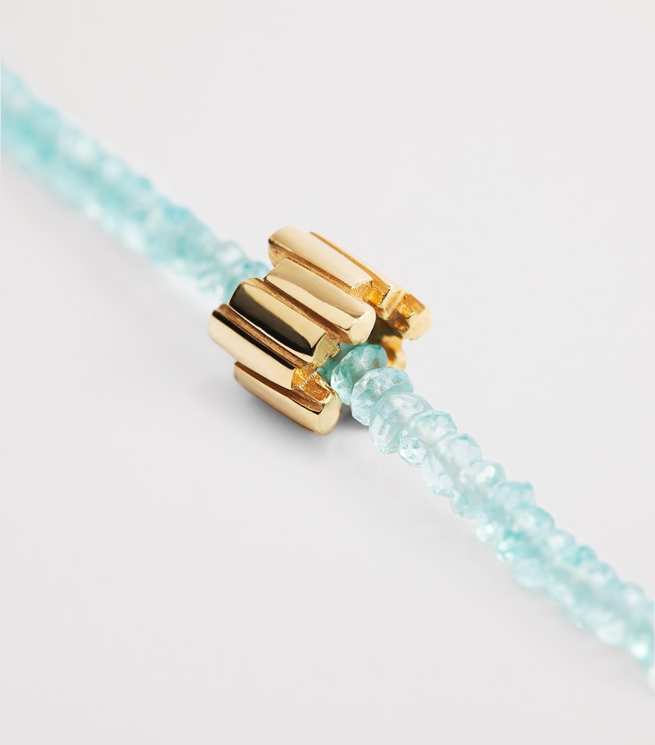 Suzanne Kalan Yellow Gold and Apatite Infinite Beaded Necklace Yg/ap Image 5