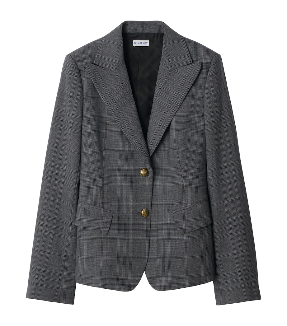 Wool Prince of Wales Check Tailored Blazer SILHOUETTE BLGRT GR Image 1