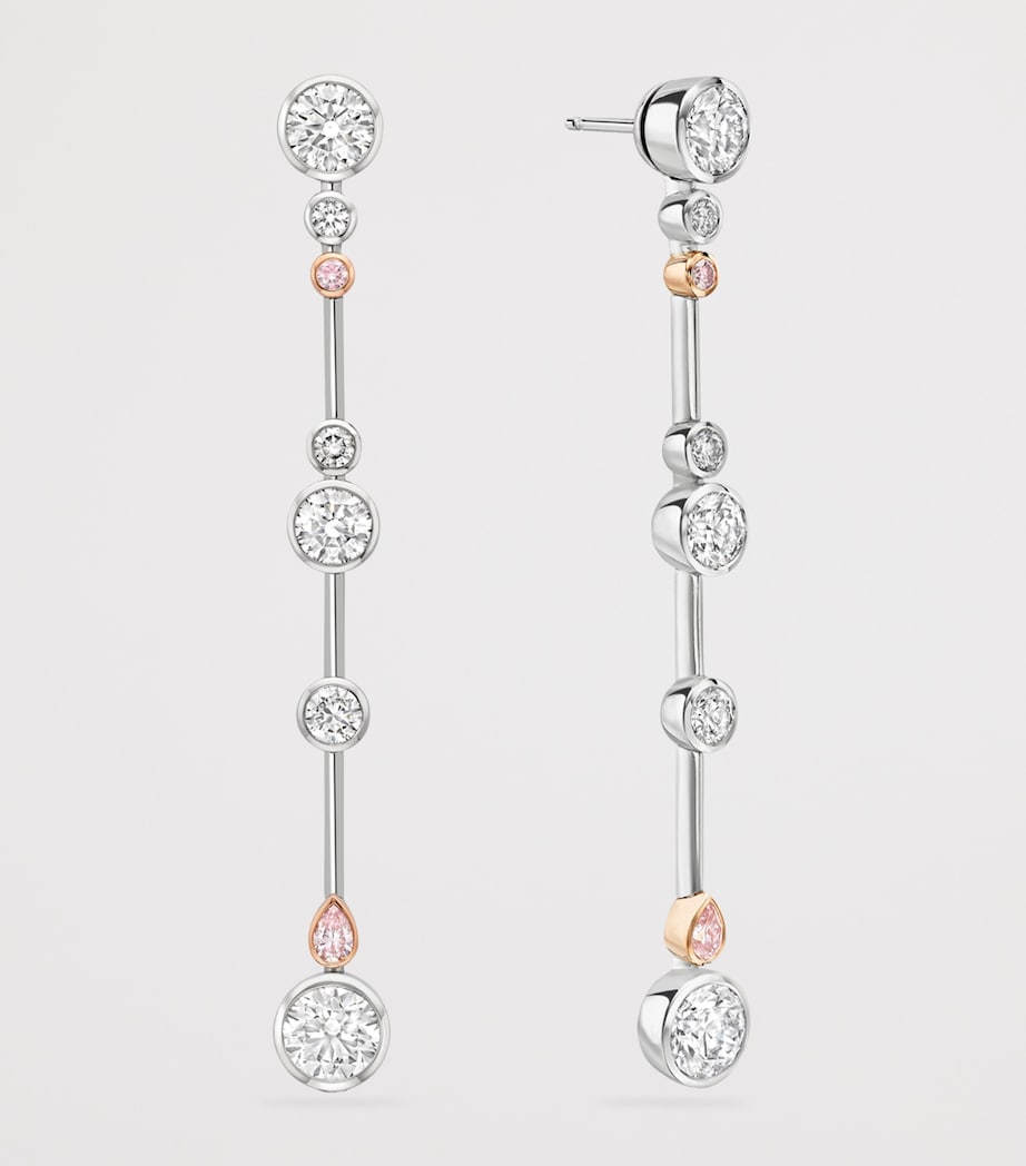 Platinum, Rose Gold and Diamond Raindance Earrings SILVER Image 3