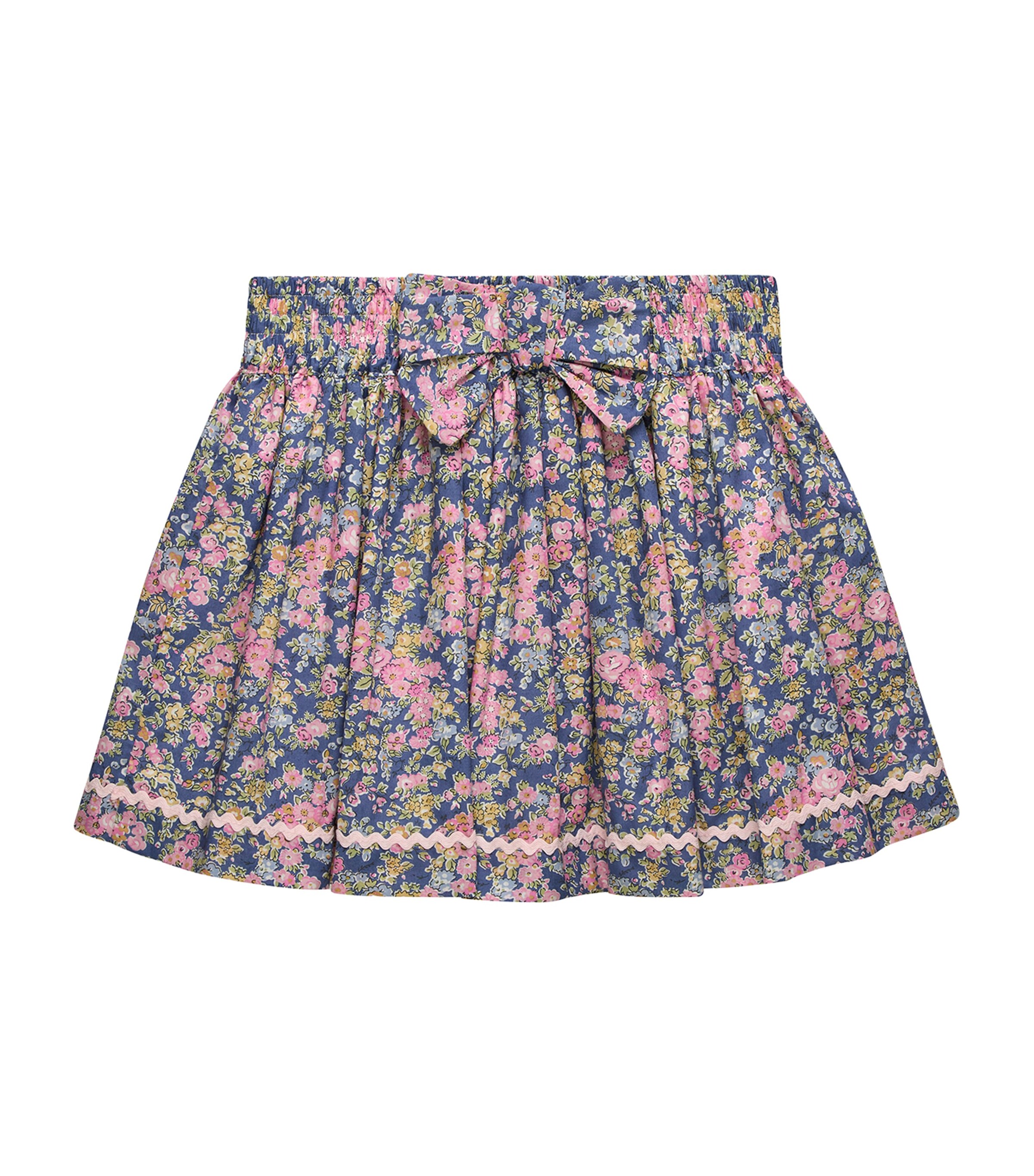 Trotters Cotton Tatum Floral Skirt (2-11 Years) Blue Image 1