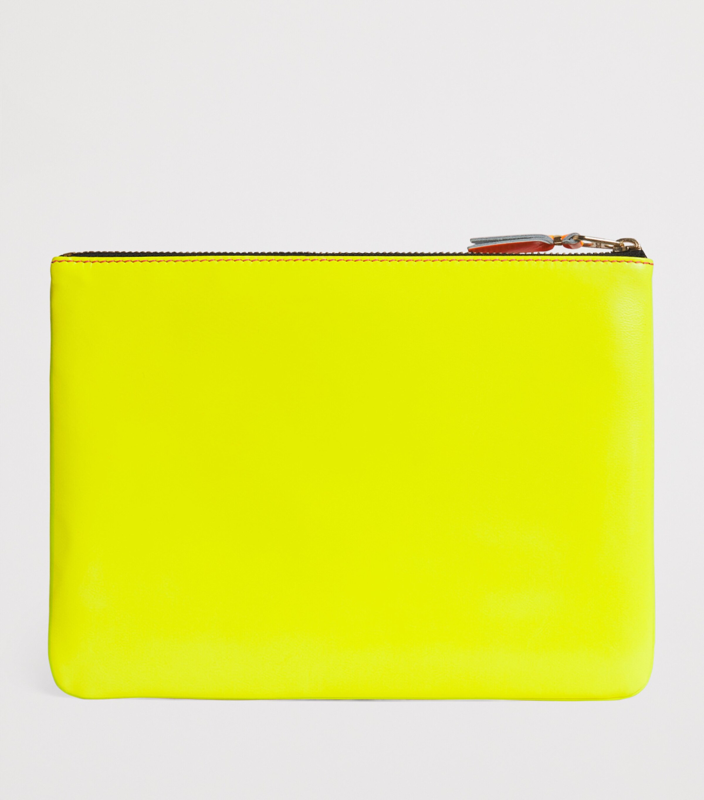 Large Leather Super Fluo Pouch 5 - PINK / YELLOW Image 2