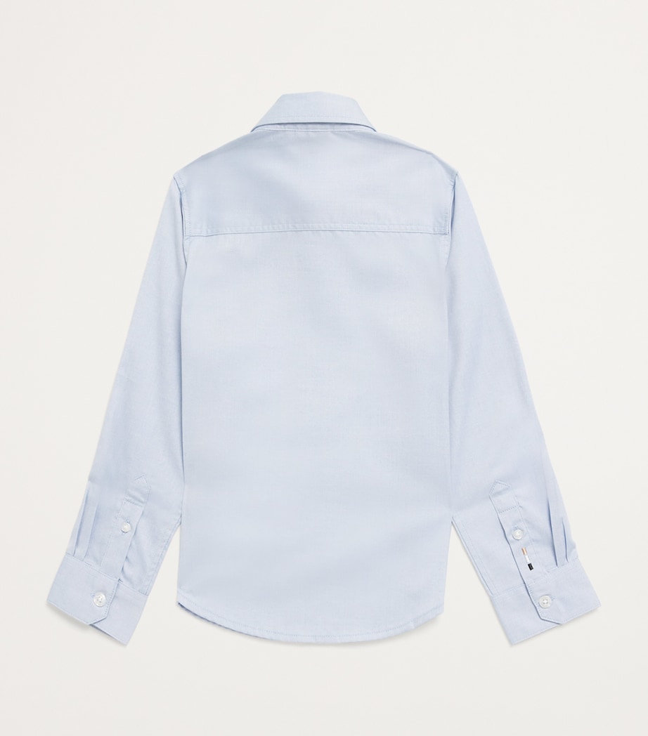 BOSS Kidswear Cotton Oxford Shirt (4-16 Years) Pale Blue Image 2