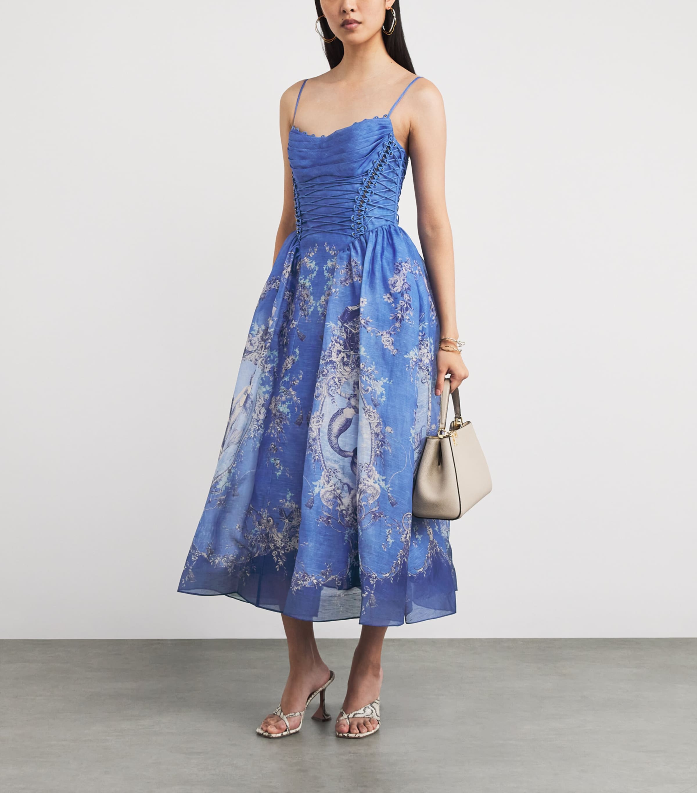 Linen-Silk Midi Dress BLME BLUE MERMAID Image 2