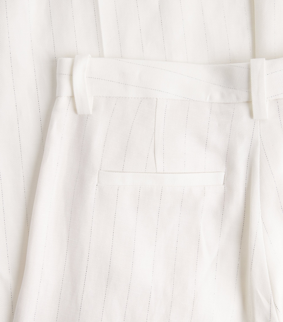 Maje Womens Stripe Wide-Leg Trousers White Image 6