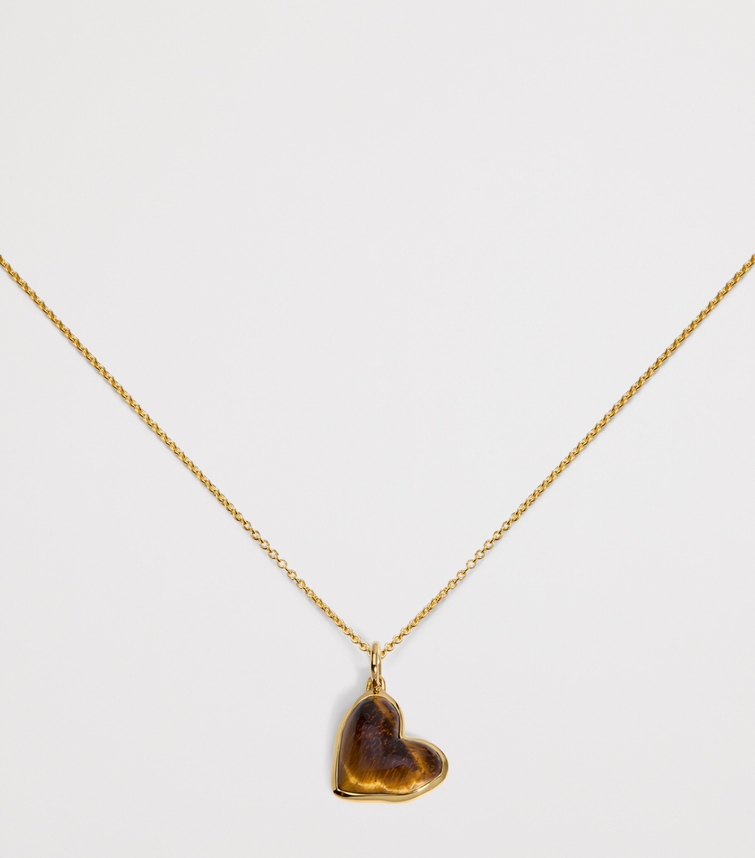 Monica Vinader Gold Vermeil and Tiger’s Eye Heart Pendant Gold Vermeil Image 3