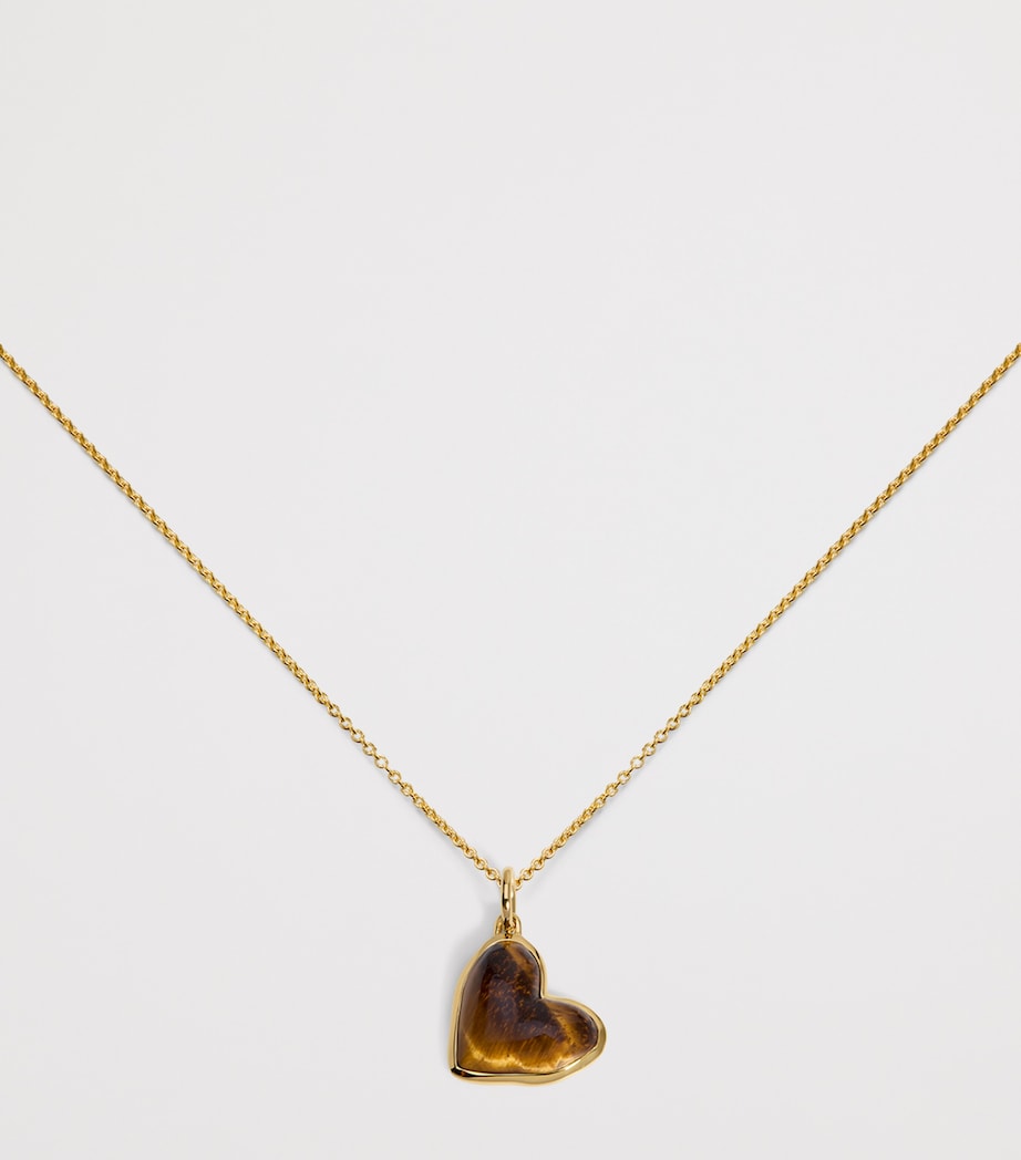 Monica Vinader Gold Vermeil and Tiger’s Eye Heart Pendant Gold Vermeil Image 3