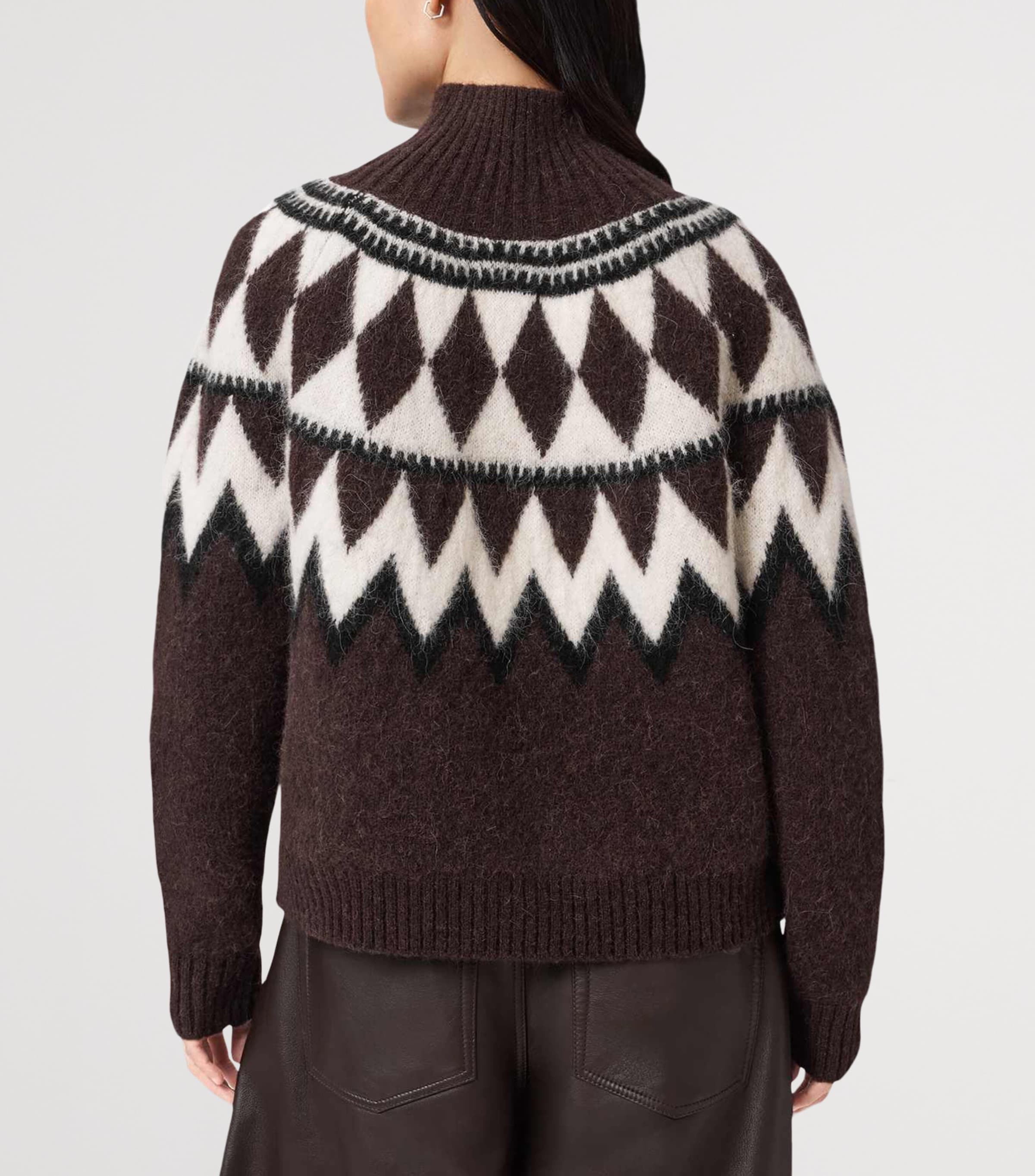 Wool-Blend Fair Isle Tara Sweater OXBLOOD RED Image 5