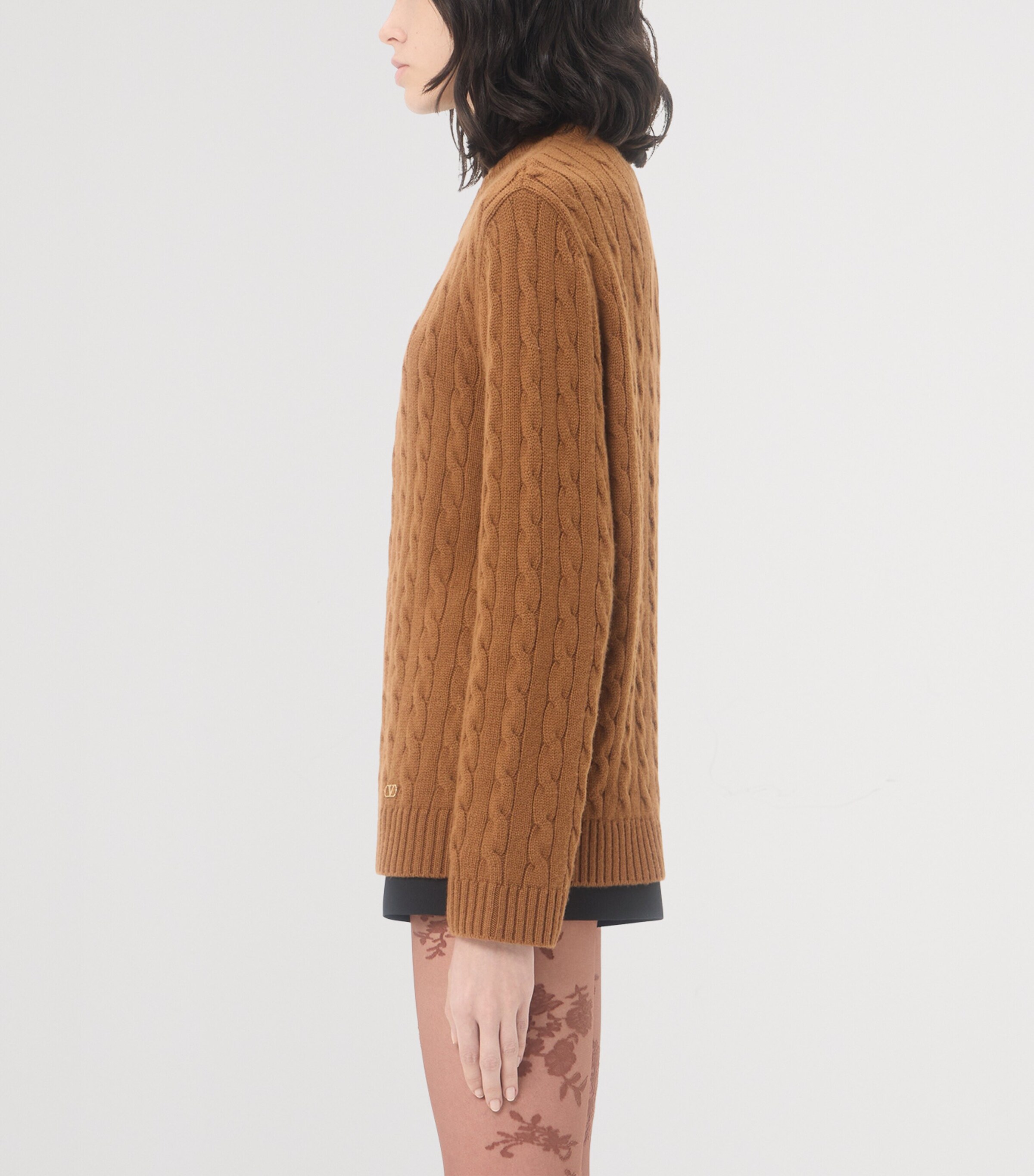 Valentino Womens Cashmere Cable-Knit Sweater Image 4