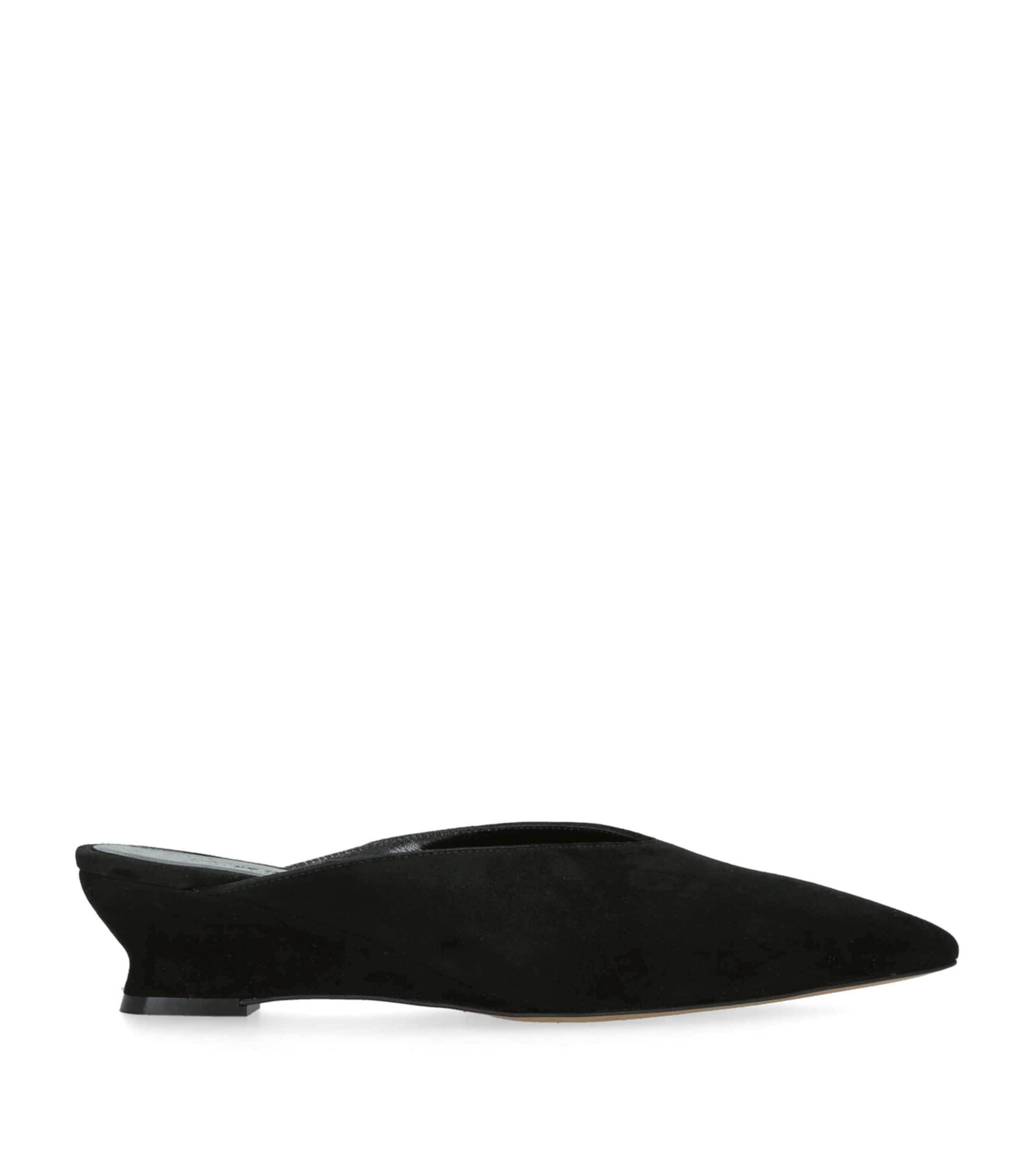 Le Monde Beryl Suede Micro Wedge Mules 40 In Black
