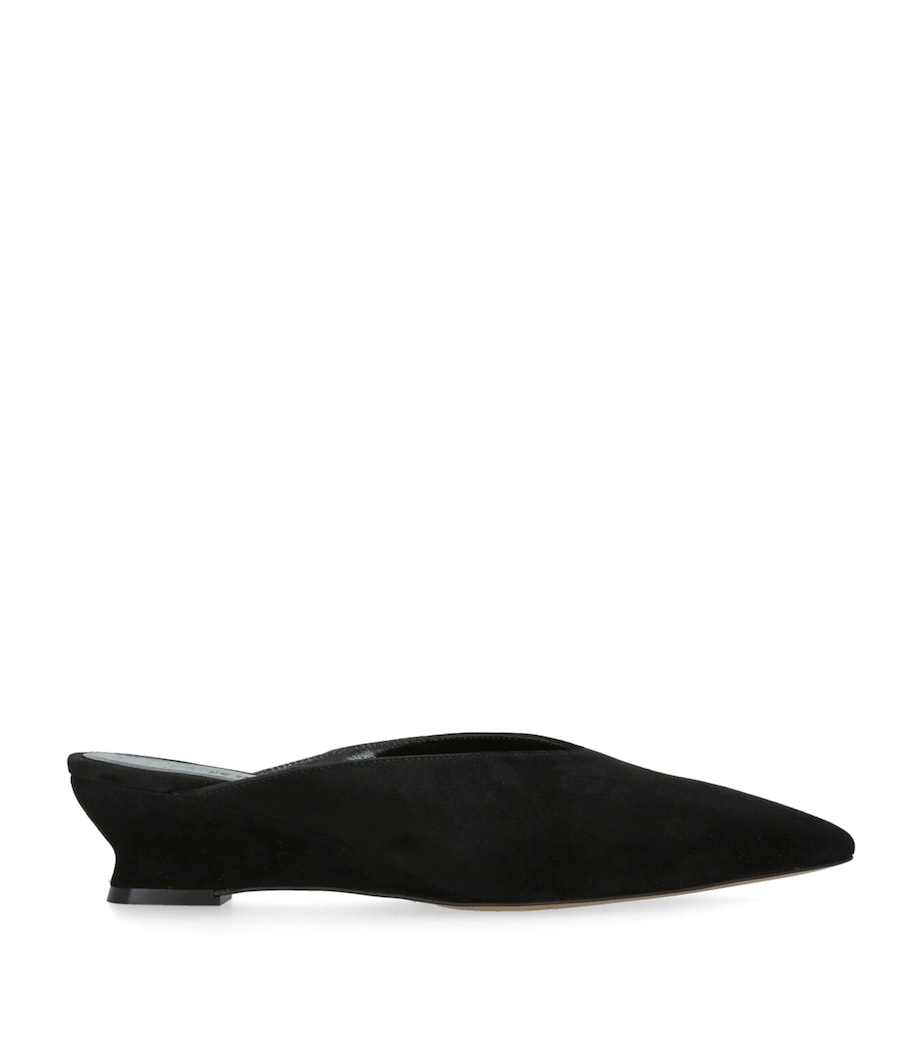 Suede Micro Wedge Mules 40 BLACK Image 1