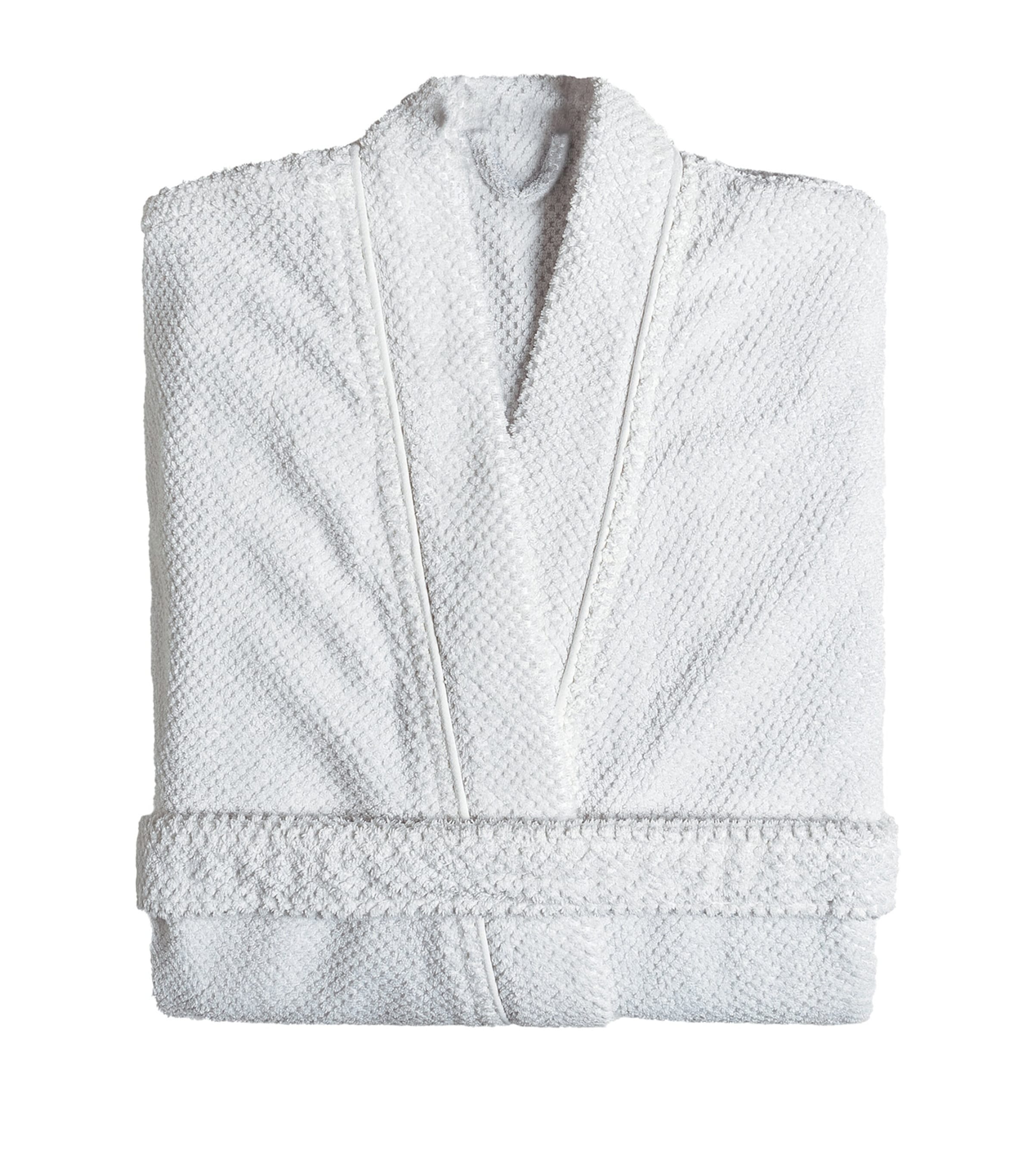 GRACCIOZA Bee Waffle Bathrobe (Small/Medium) White Image 1
