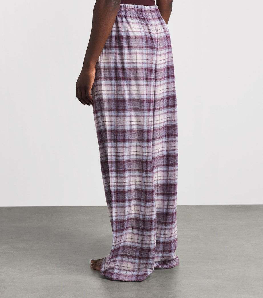 Skims Womens Cotton Check Pyjama Bottoms Iris Mica Plaid Image 5