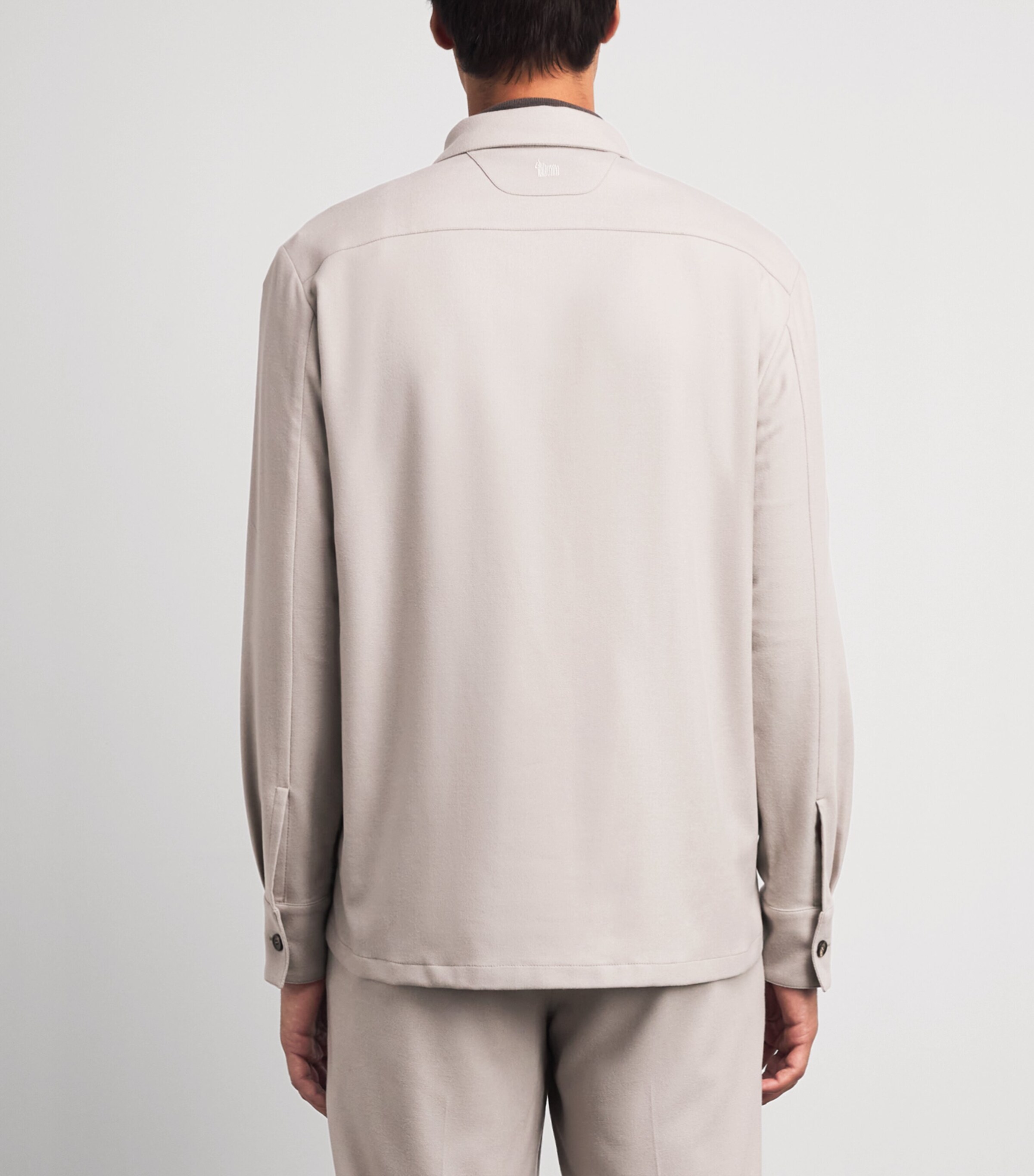 Colombo Mens Wool-Blend Overshirt Light Beige Image 5