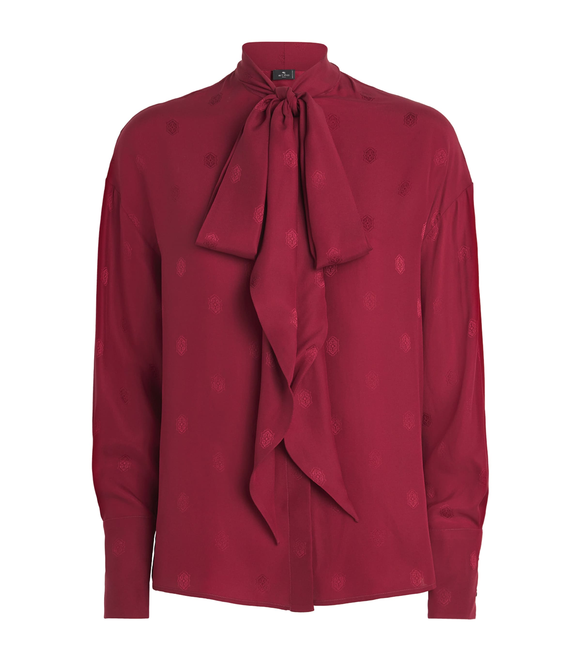 Etro Silk Tie-neck Blouse In Red