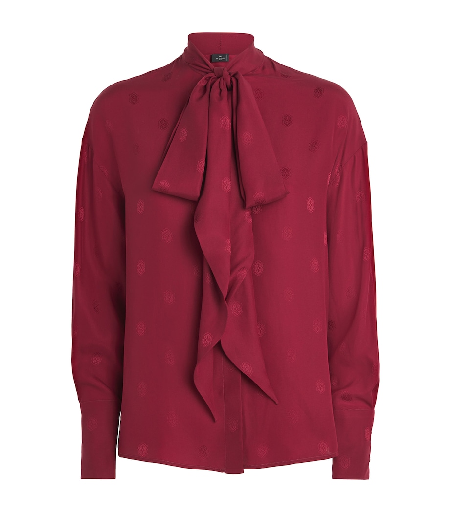 Silk Tie-Neck Blouse R0368 Image 1