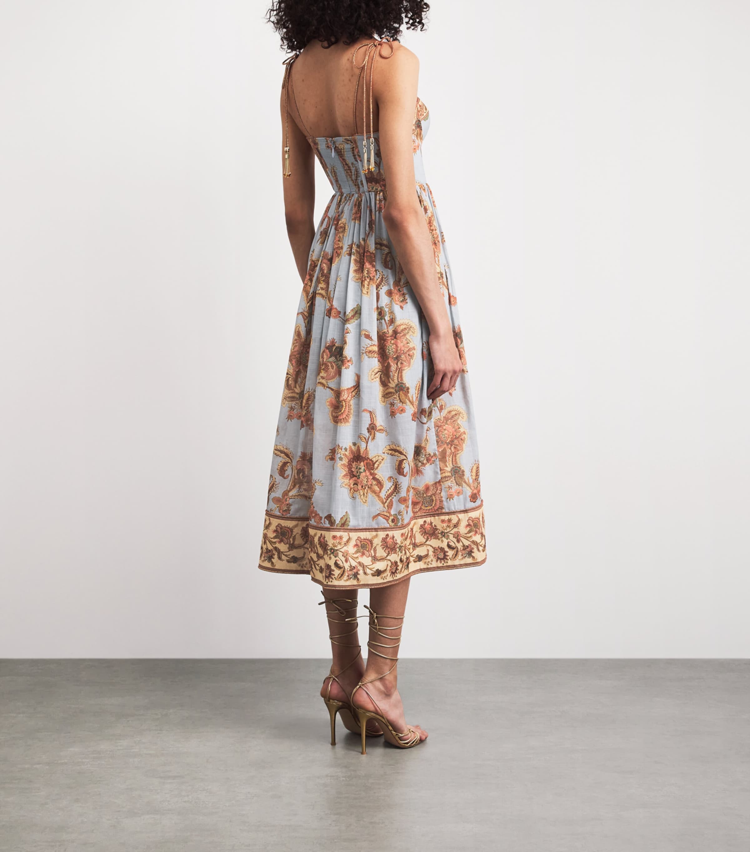 Zimmermann Womens Cotton Paisley Aster Midi Dress Bljb Blue Jacobean Image 4