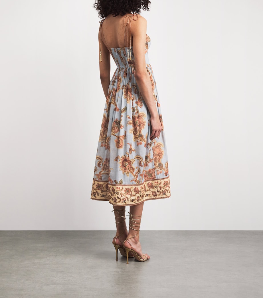 Zimmermann Womens Cotton Paisley Aster Midi Dress Bljb Blue Jacobean Image 4
