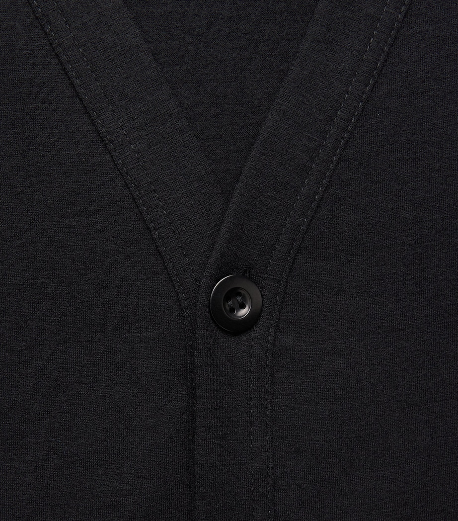Junya Watanabe MAN Mens Wool Leather-Patch Cardigan Black X Black Image 6