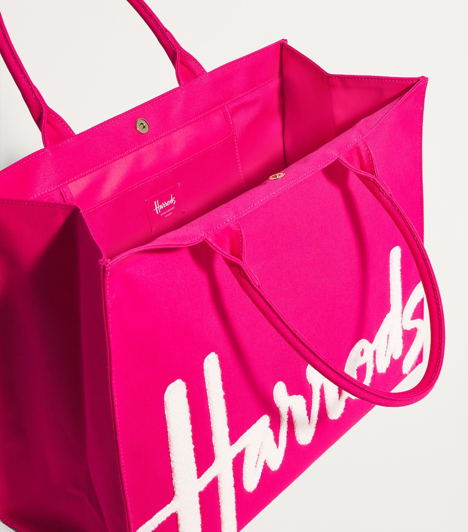 Large Cotton Logo Tote Bag BRIGHT PINK Image 4