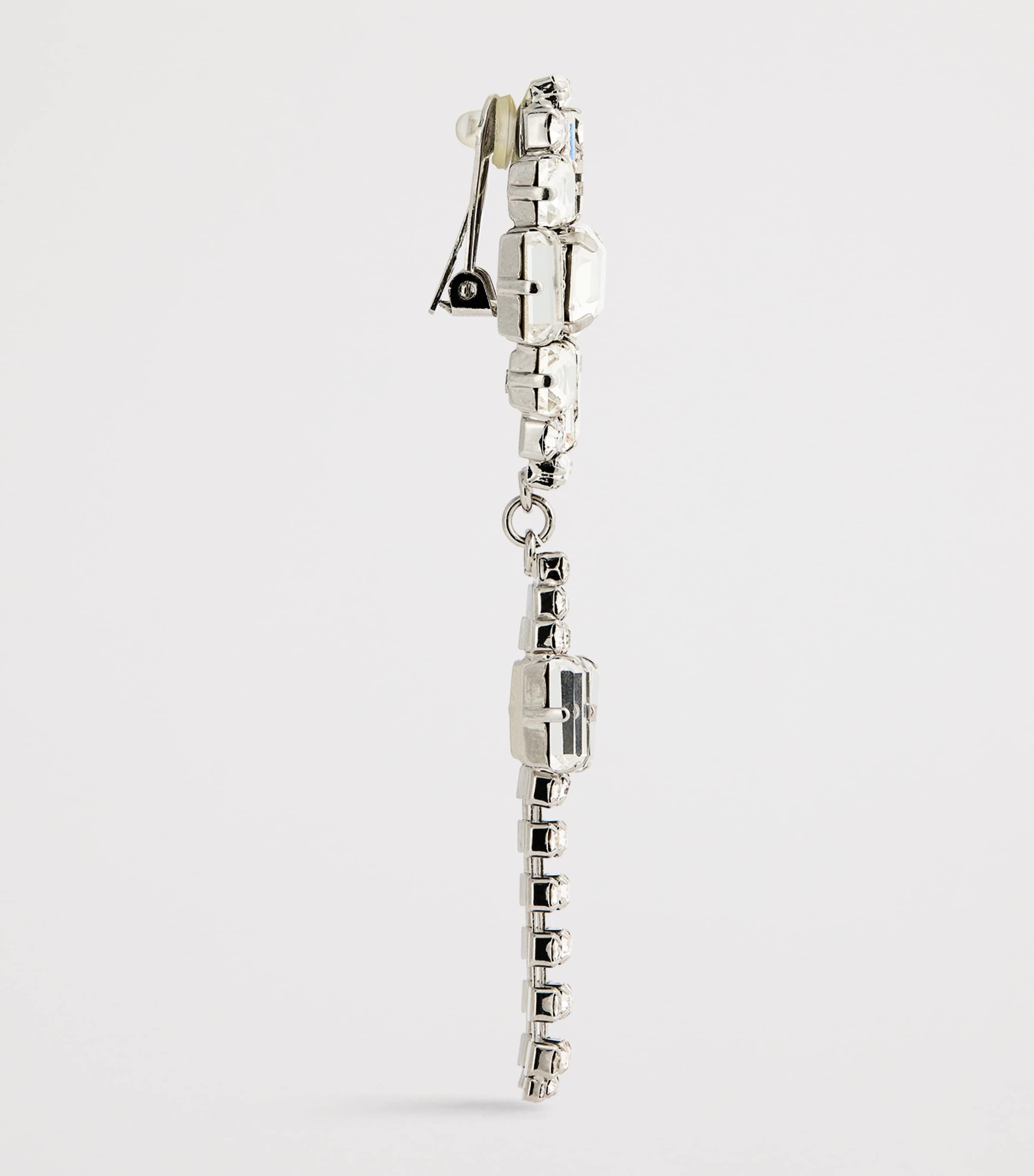 Crystal Pendant and Fringe Earrings 0001 CRY-SILVER Image 3