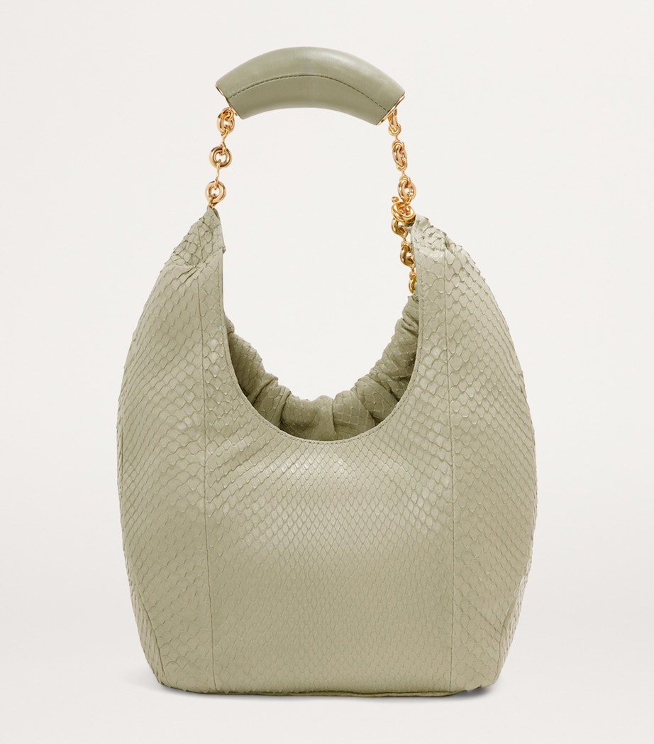 Small Snakeskin Squeeze Shoulder Bag MARBLE GREEN Image 3