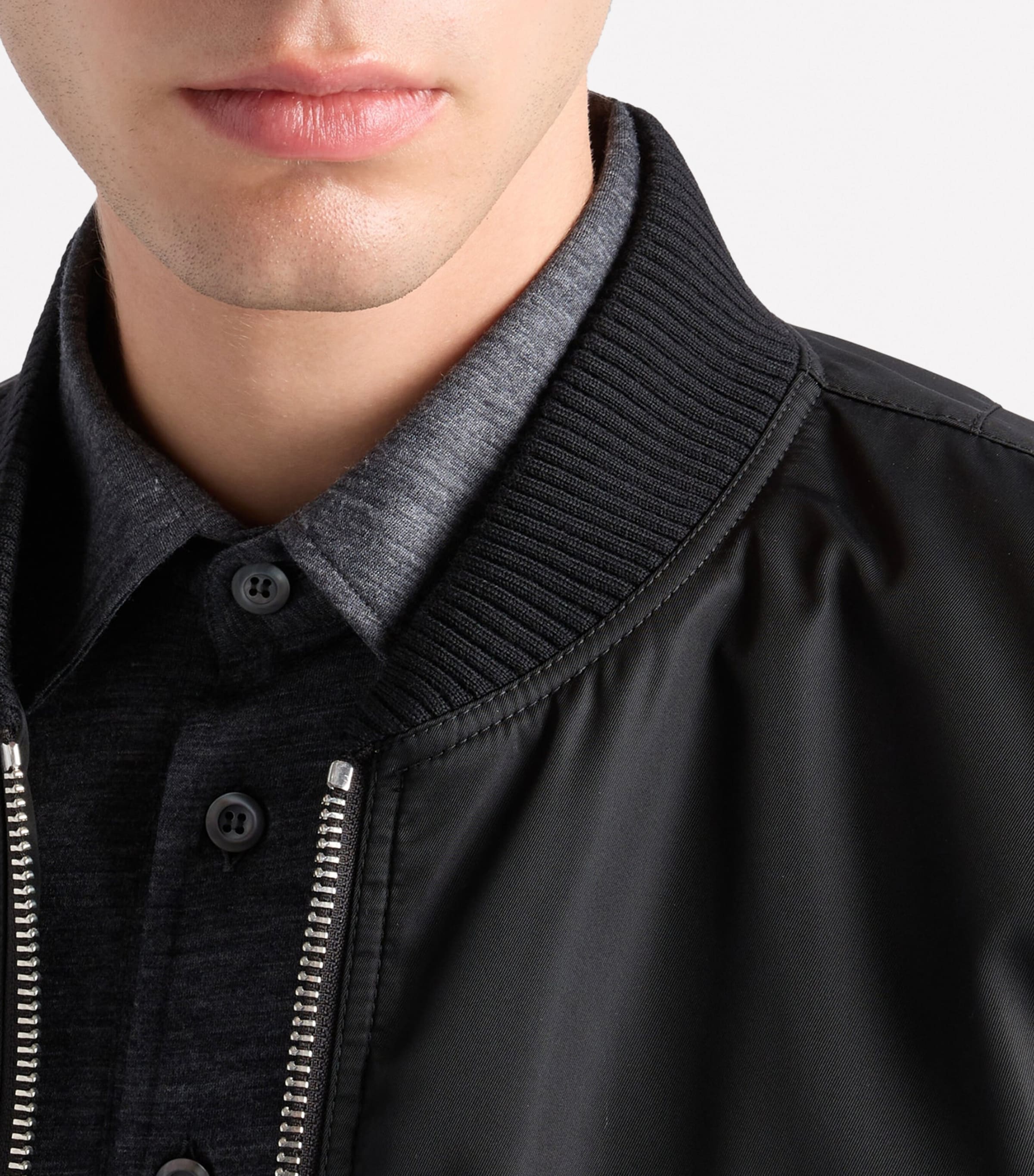 Prada Black Re-Nylon Bomber Jacket | Harrods UK