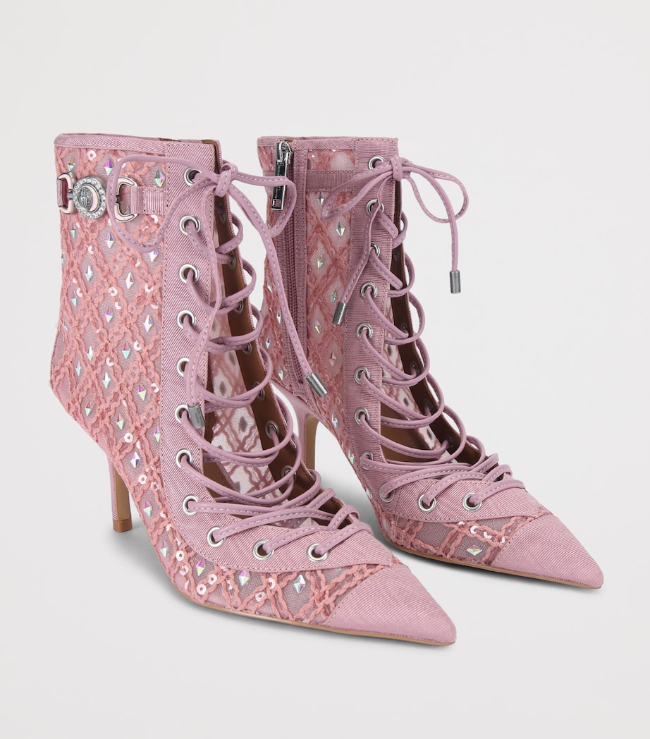 Embellished Mansion Corset Ankle Boots PALE PINK Image 4