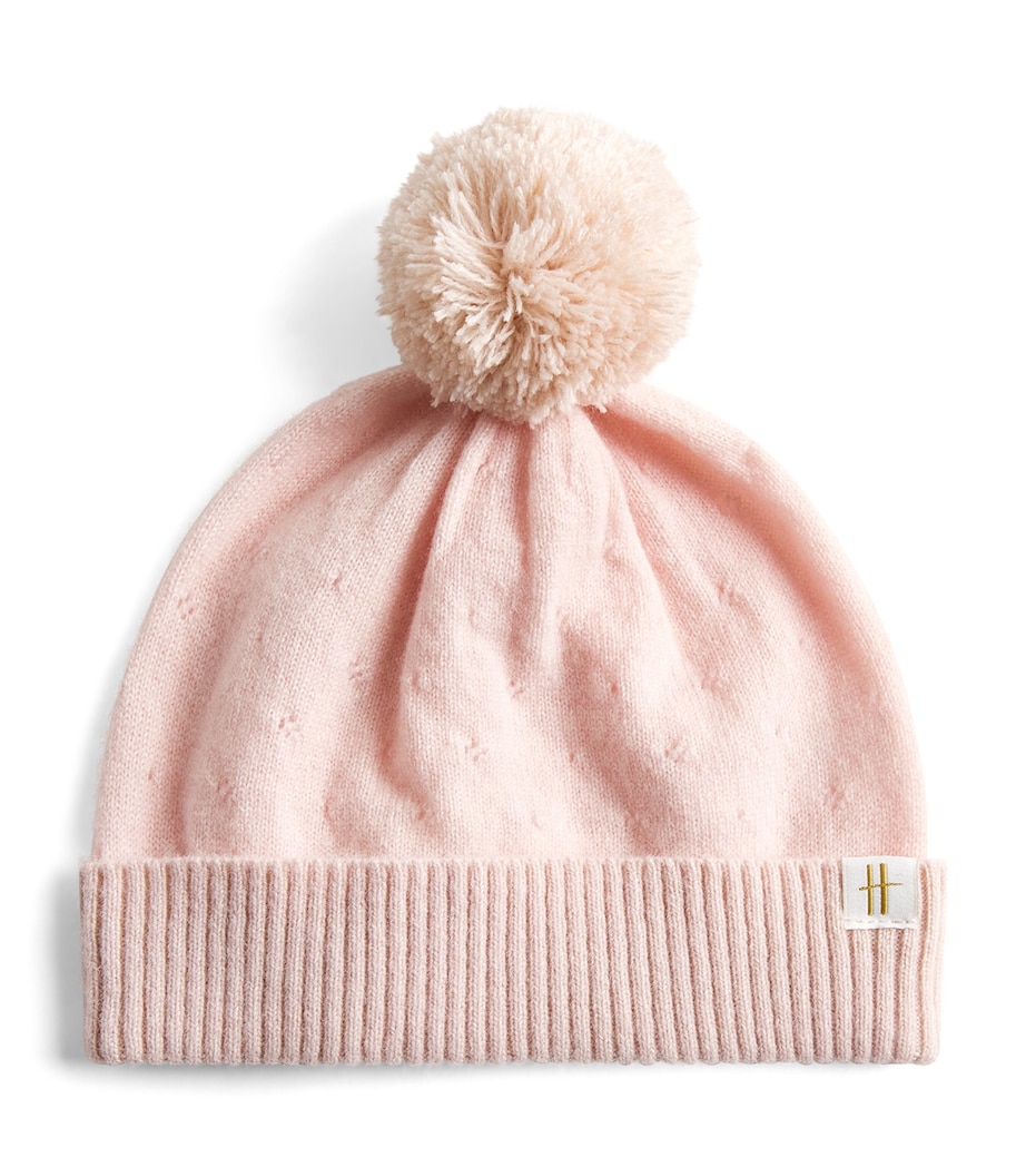 Cashmere Pointelle Beanie (0-24 Months) PINK Image 1