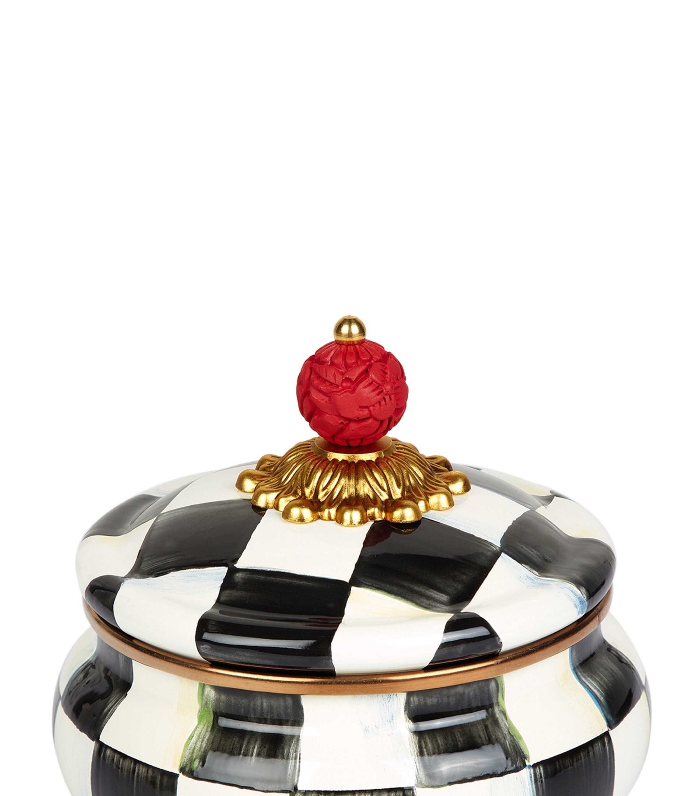 Courtly Check Squashed Pot BLACK Image 4