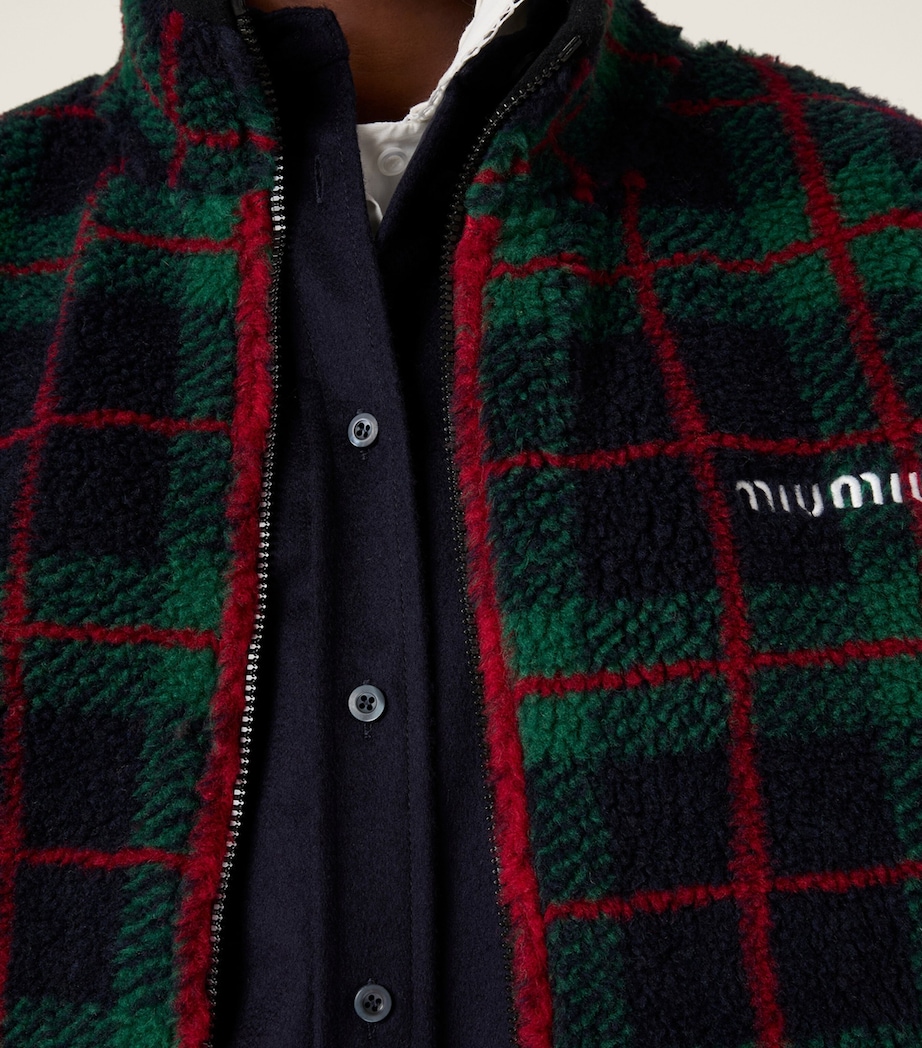 Fleece Check Zip-Up Jacket F0D3Z Image 4