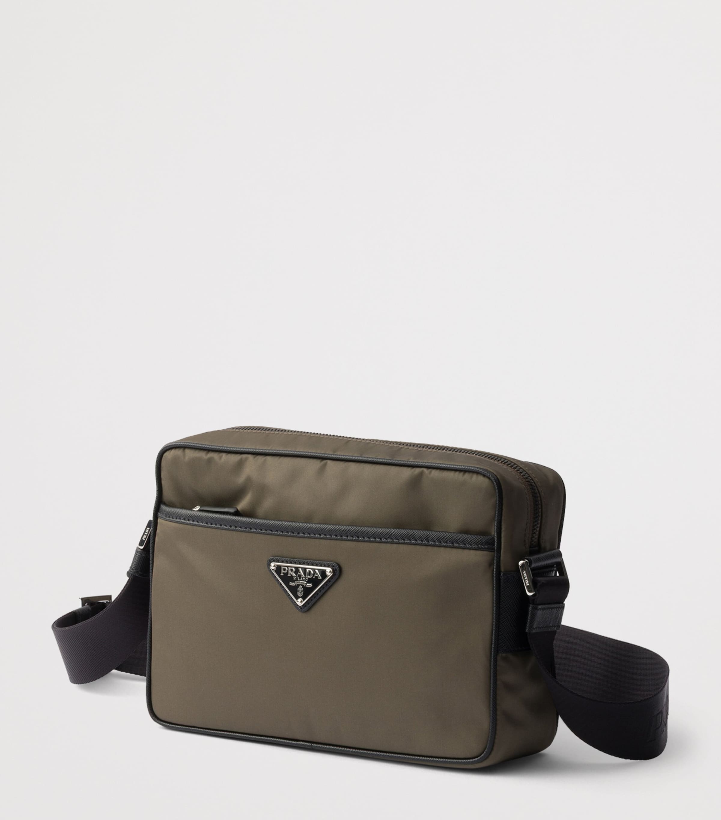 Prada Re-Nylon Saffiano Leather-Trim Shoulder Bag Grey Image 2