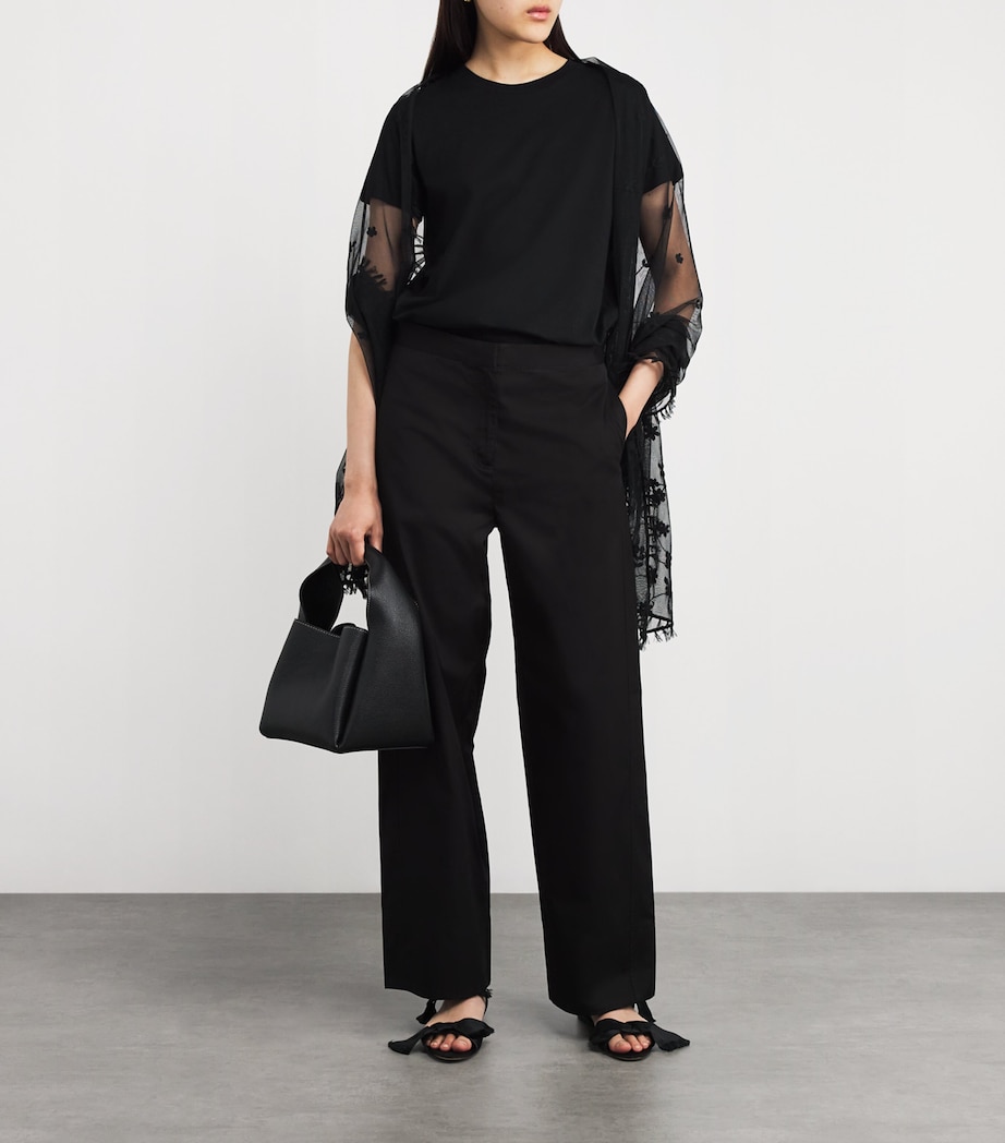 Organic Cotton Twisted Seam Trousers 001 BLACK Image 2