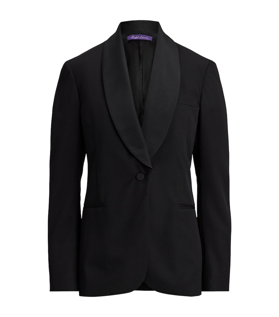 Wool Grain de Poudre Tuxedo Jacket BLACK Image 1