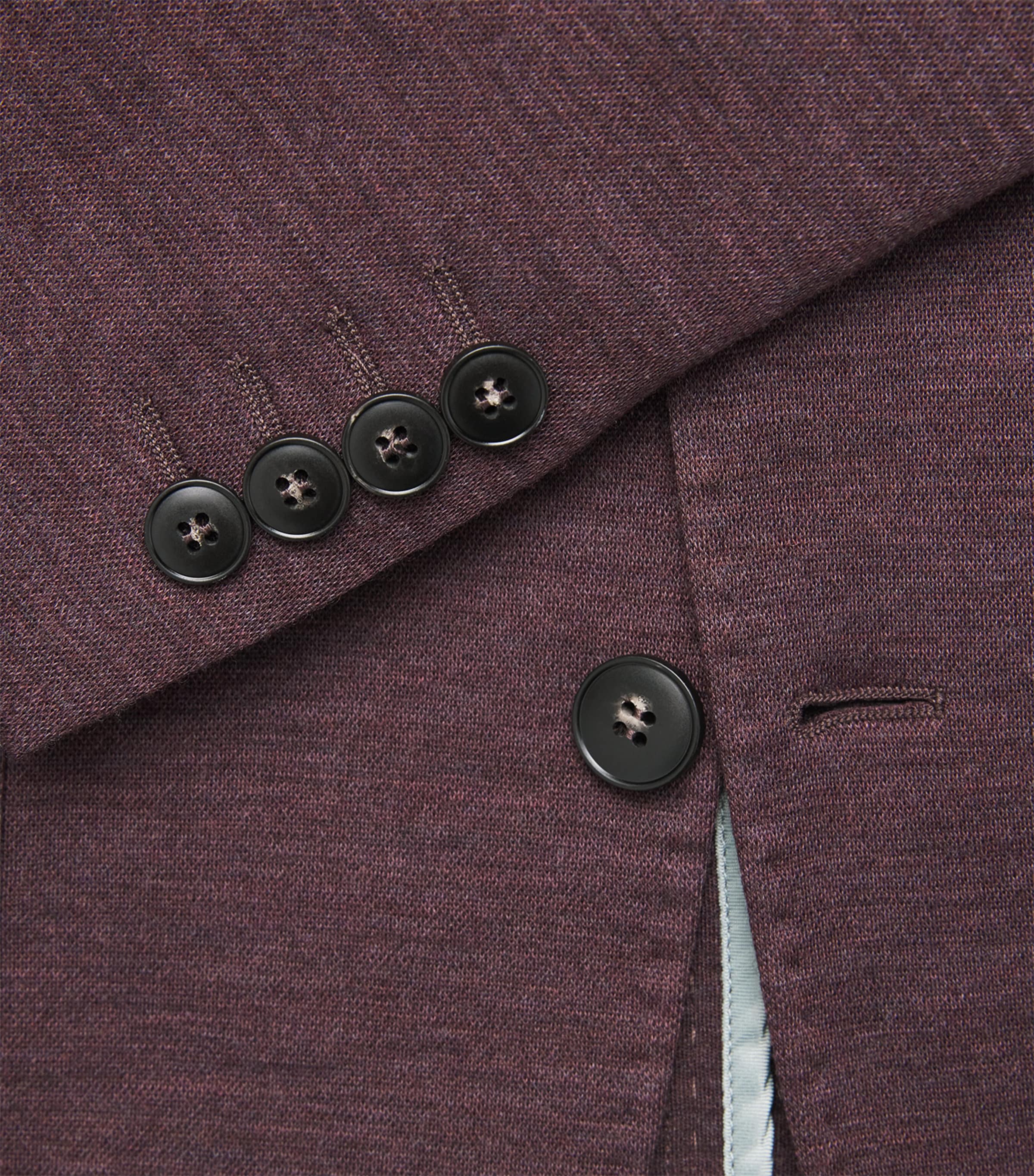 Canali Mens Wool Blazer Burgundy Image 6