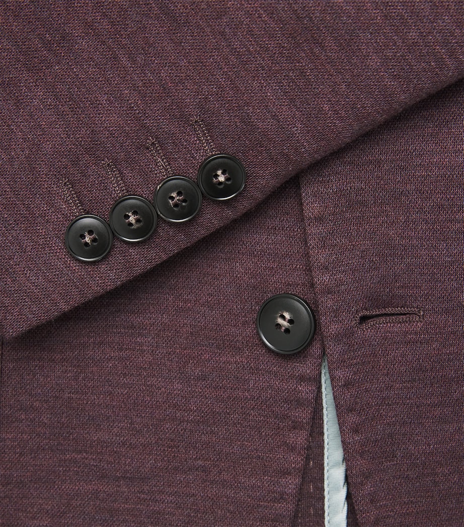 Canali Mens Wool Blazer Burgundy Image 6