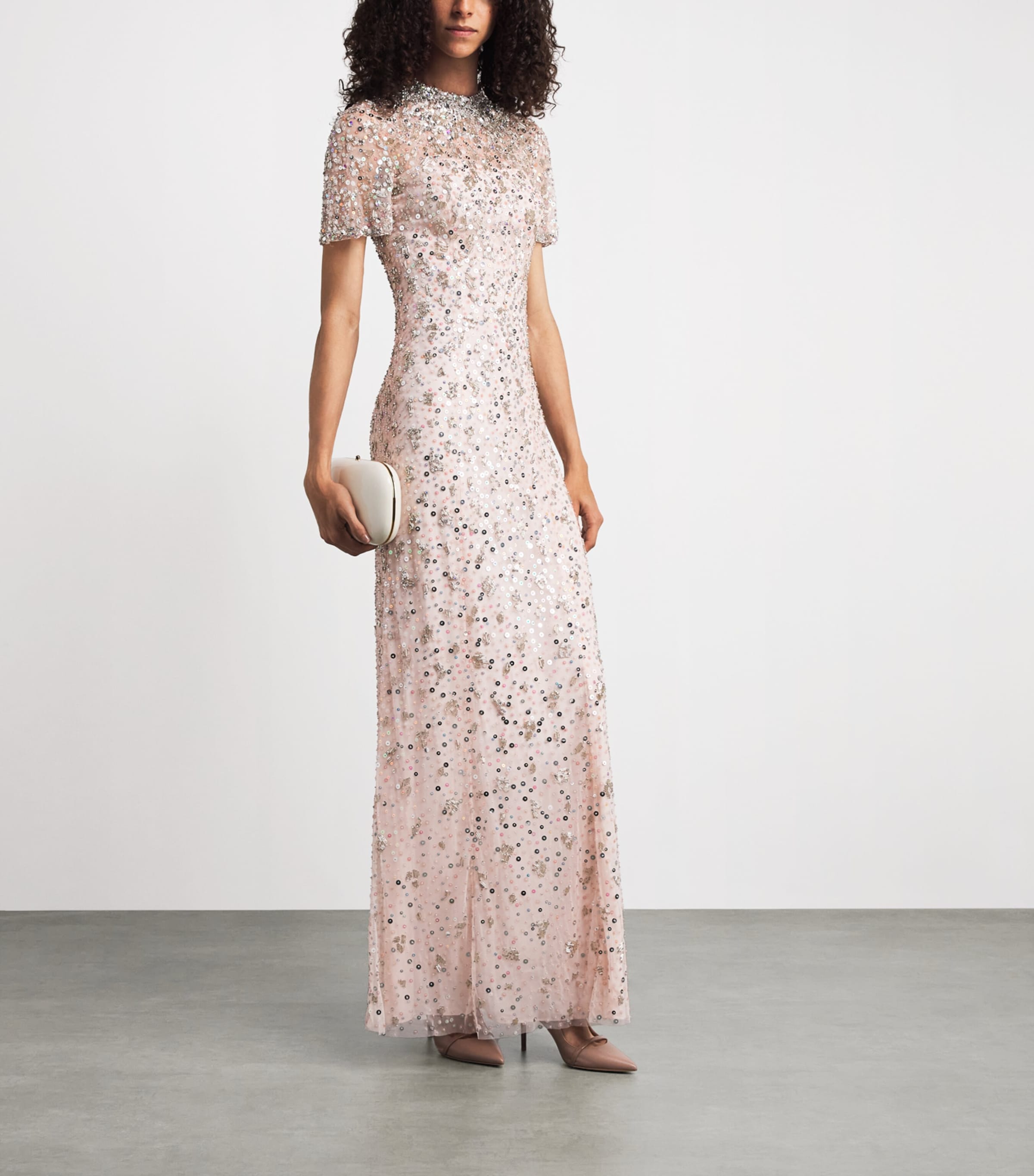 Jenny Packham Womens Embellished Orchid Maxi Dress Sugar Image 2