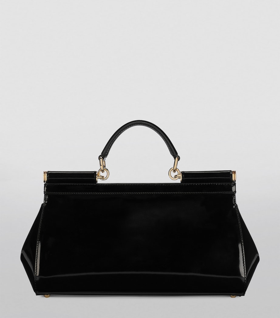 Medium Patent Sicily Top-Handle Bag 80999-BLACK Image 4
