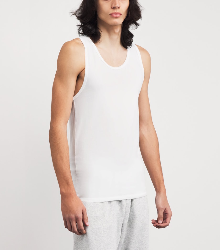 Calvin Klein Mens Stretch Cotton-Blend Vests (Pack of 3) White Image 4