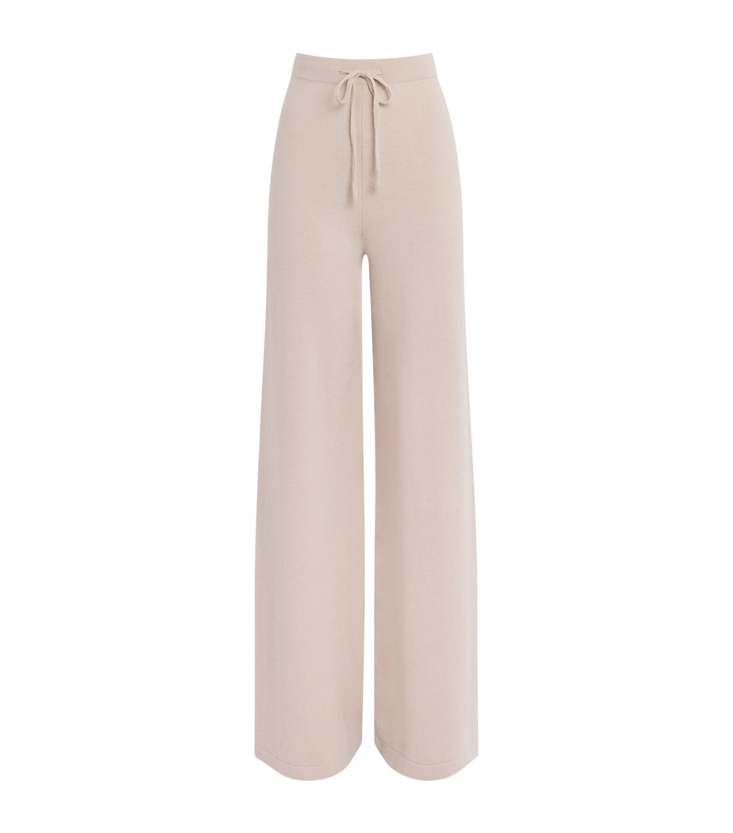 Shop Yves Salomon Merino Wool Wide-leg Trousers In Beige