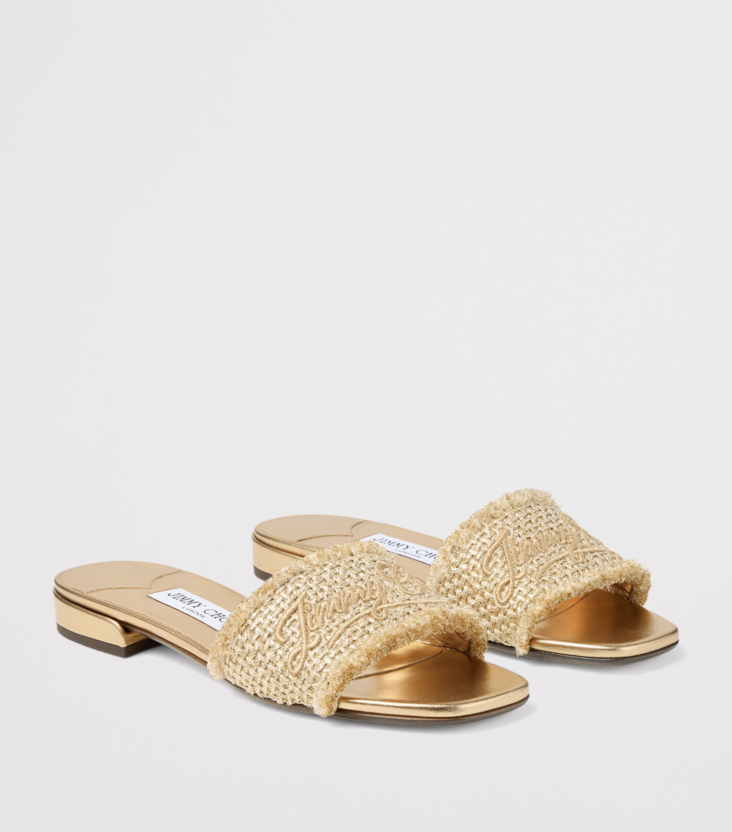 Jimmy Choo Joa Flat  Slides Gold/dark Cappuccino Image 2