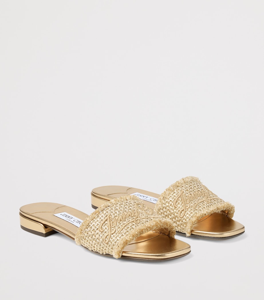 Jimmy Choo Joa Flat Slides Gold/dark Cappuccino Image 2